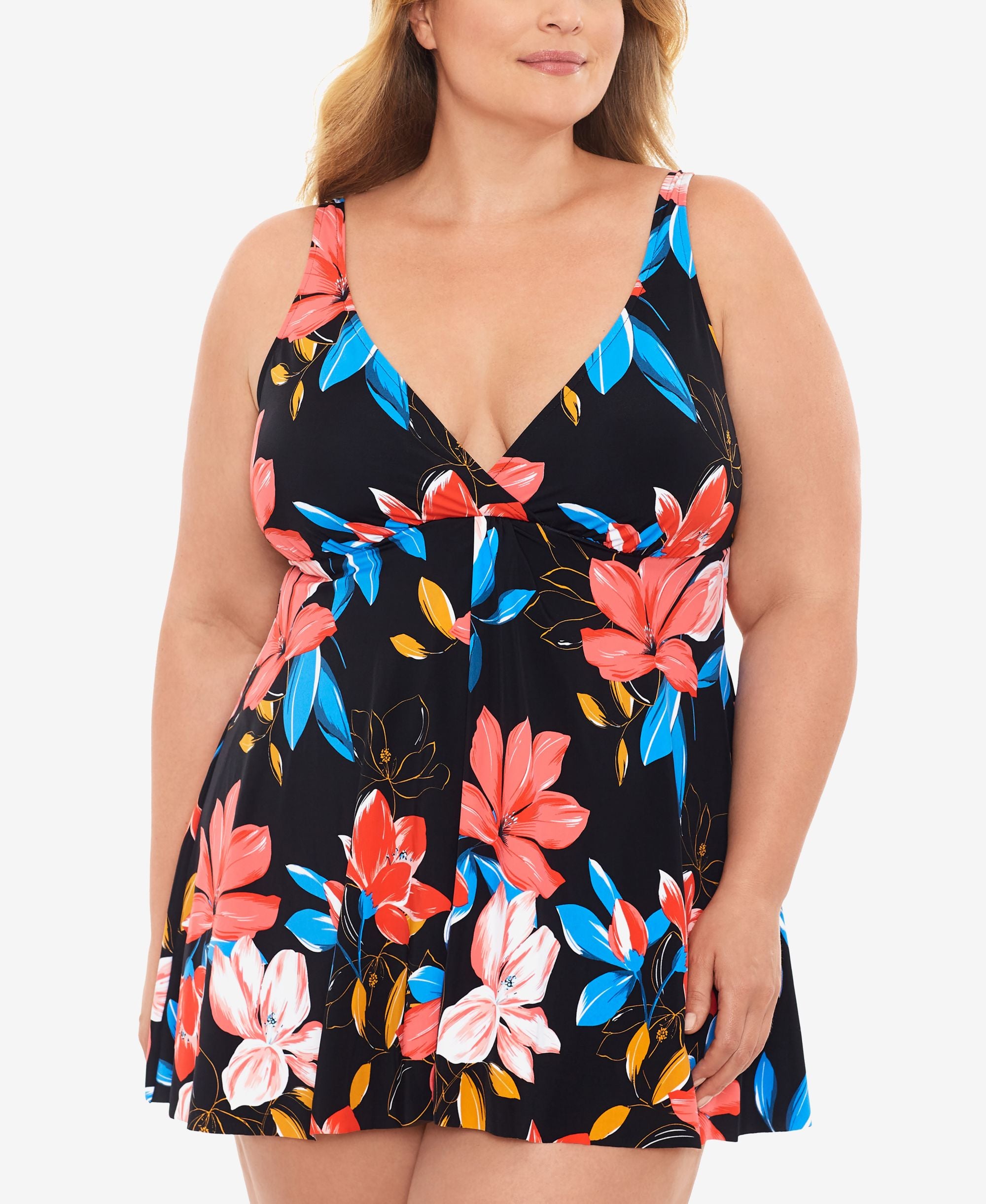 Plus Size Surplice Swimdress