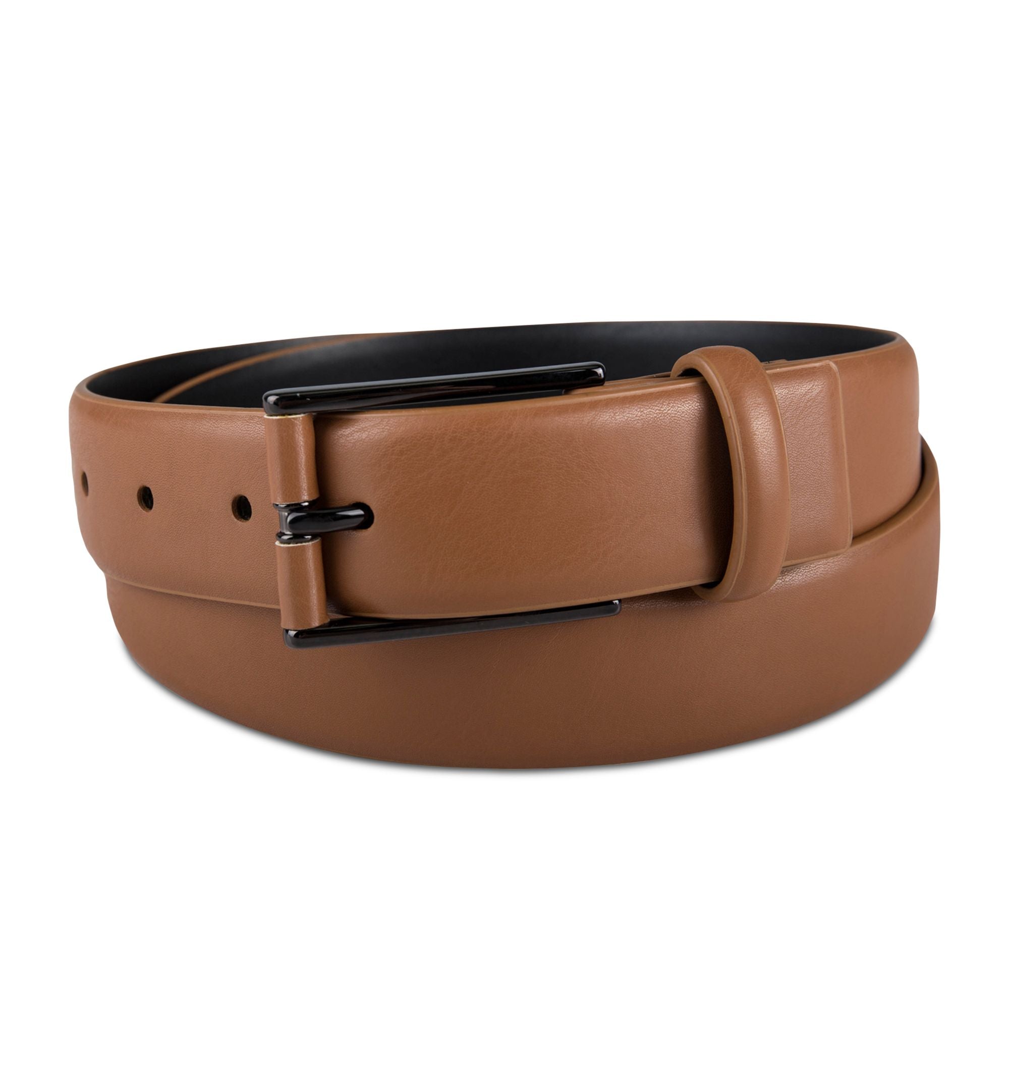 Men's Alfatech Stretch Faux-Leather Wrapped Buckle Dress Belt