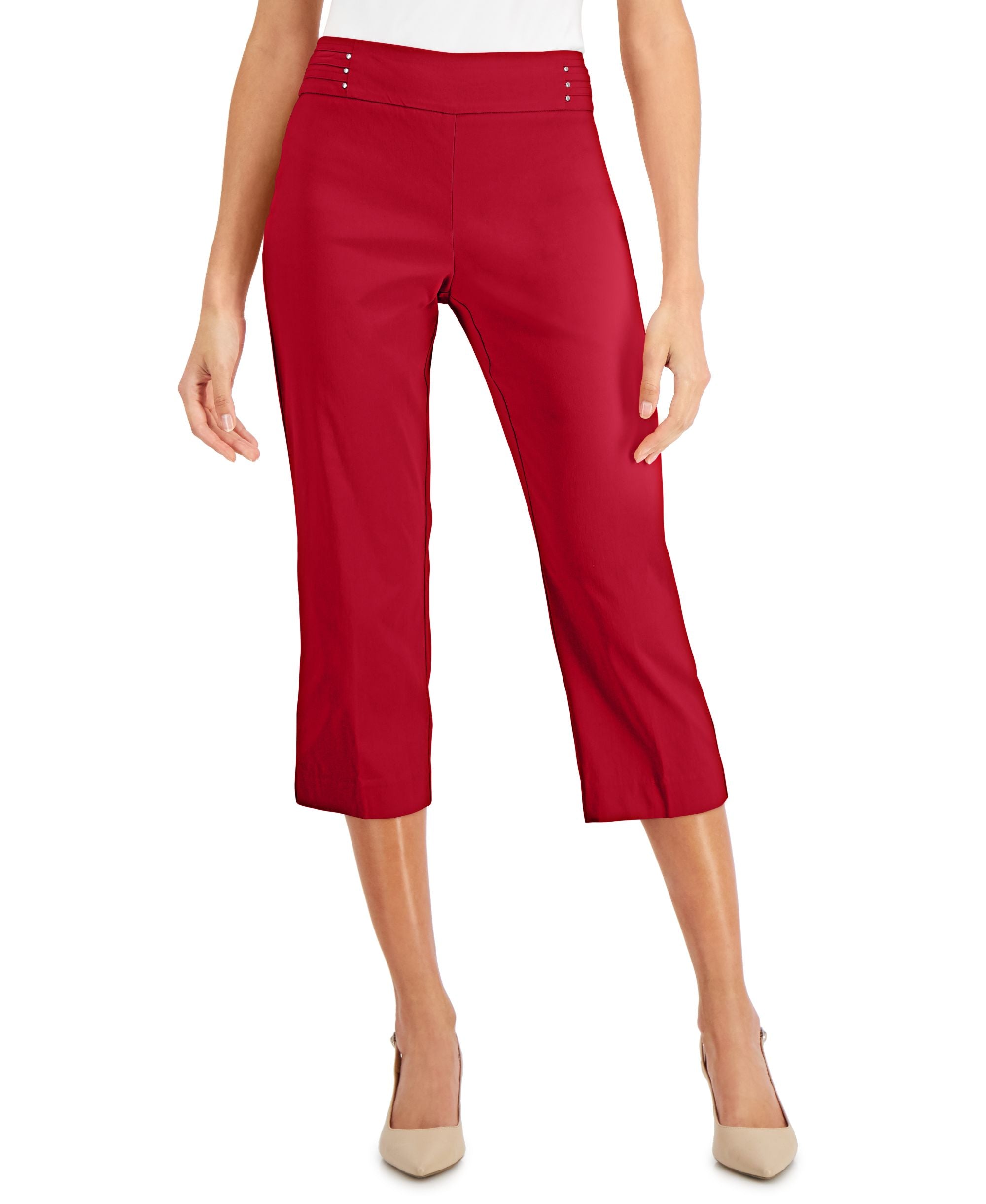JM Collection Embellished Pull On Capri Pants