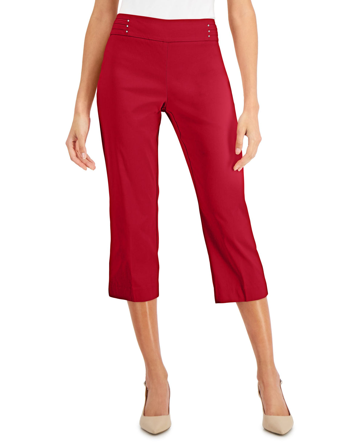 JM Collection Embellished Pull On Capri Pants