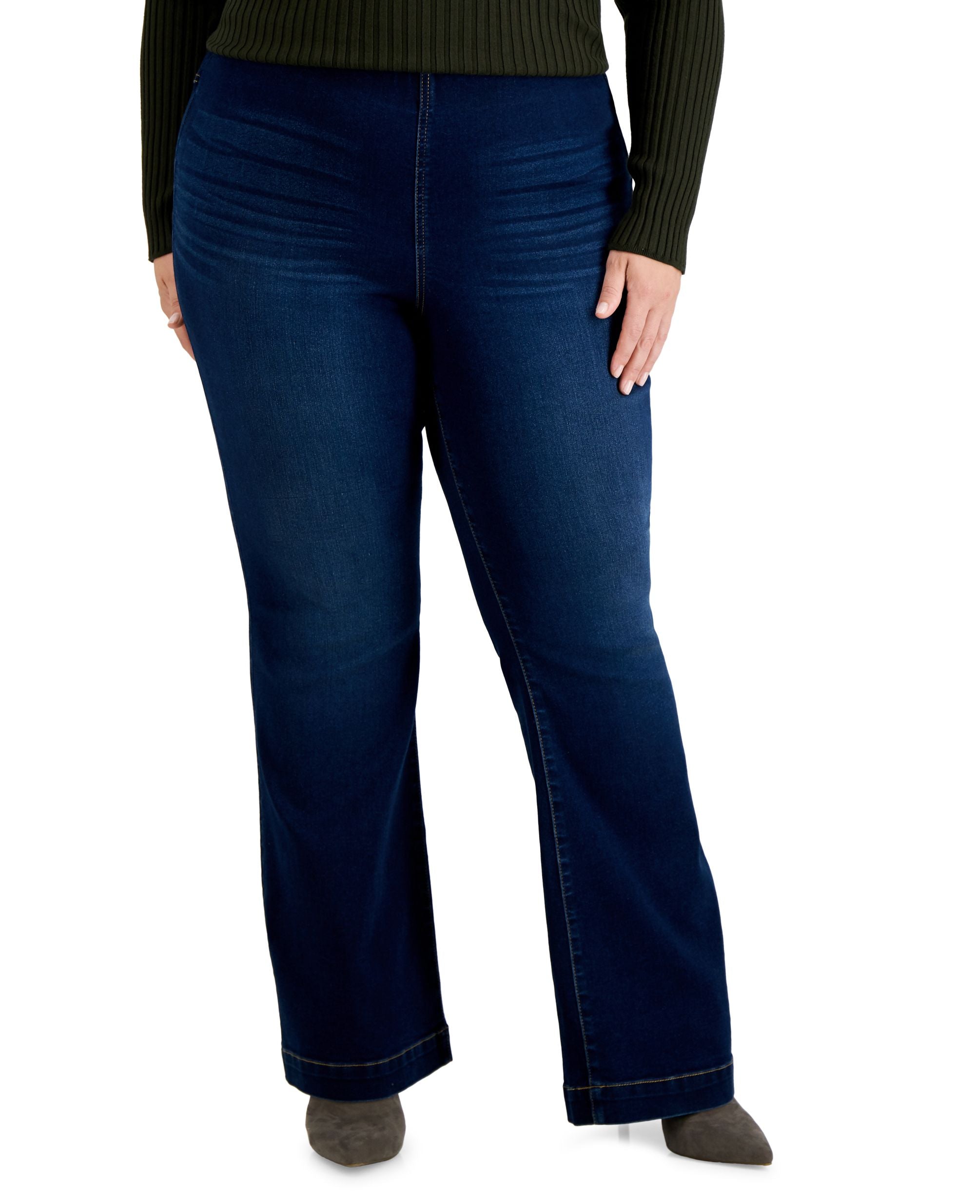 International Concepts Plus Size Pull On Flare Leg Jeans