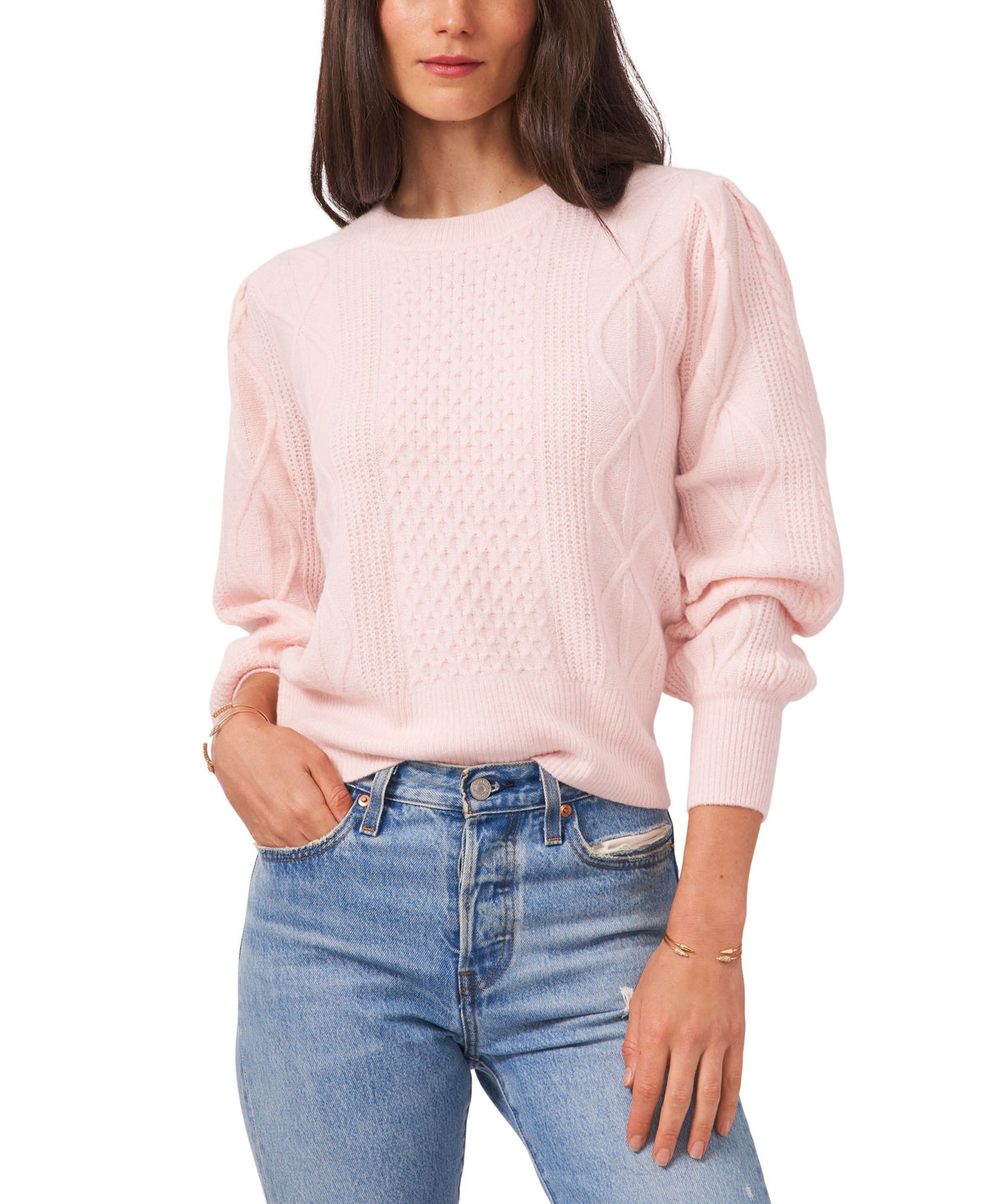 Variegated Cables Crew Sweater