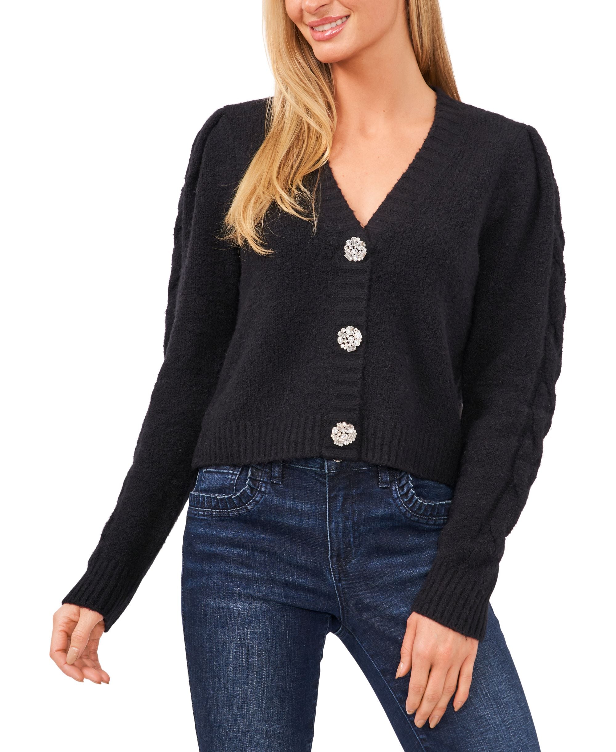 Cece Button Detail Cardigan