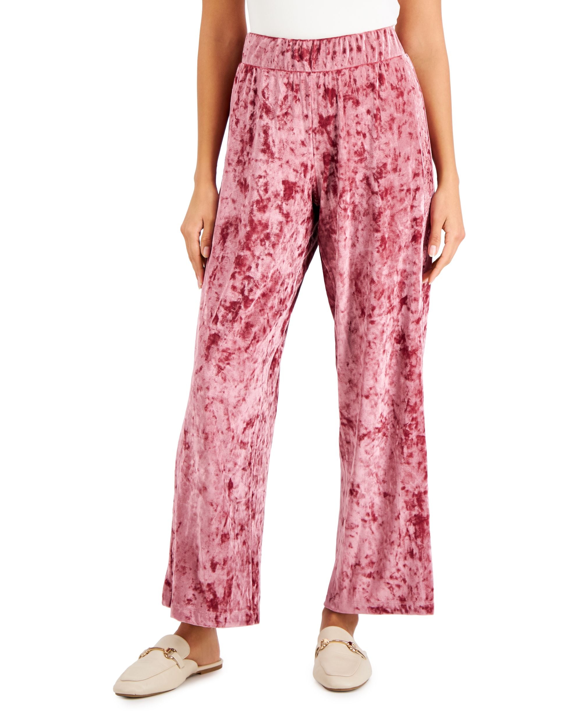 JM Collection Embroidered Velvet Pants