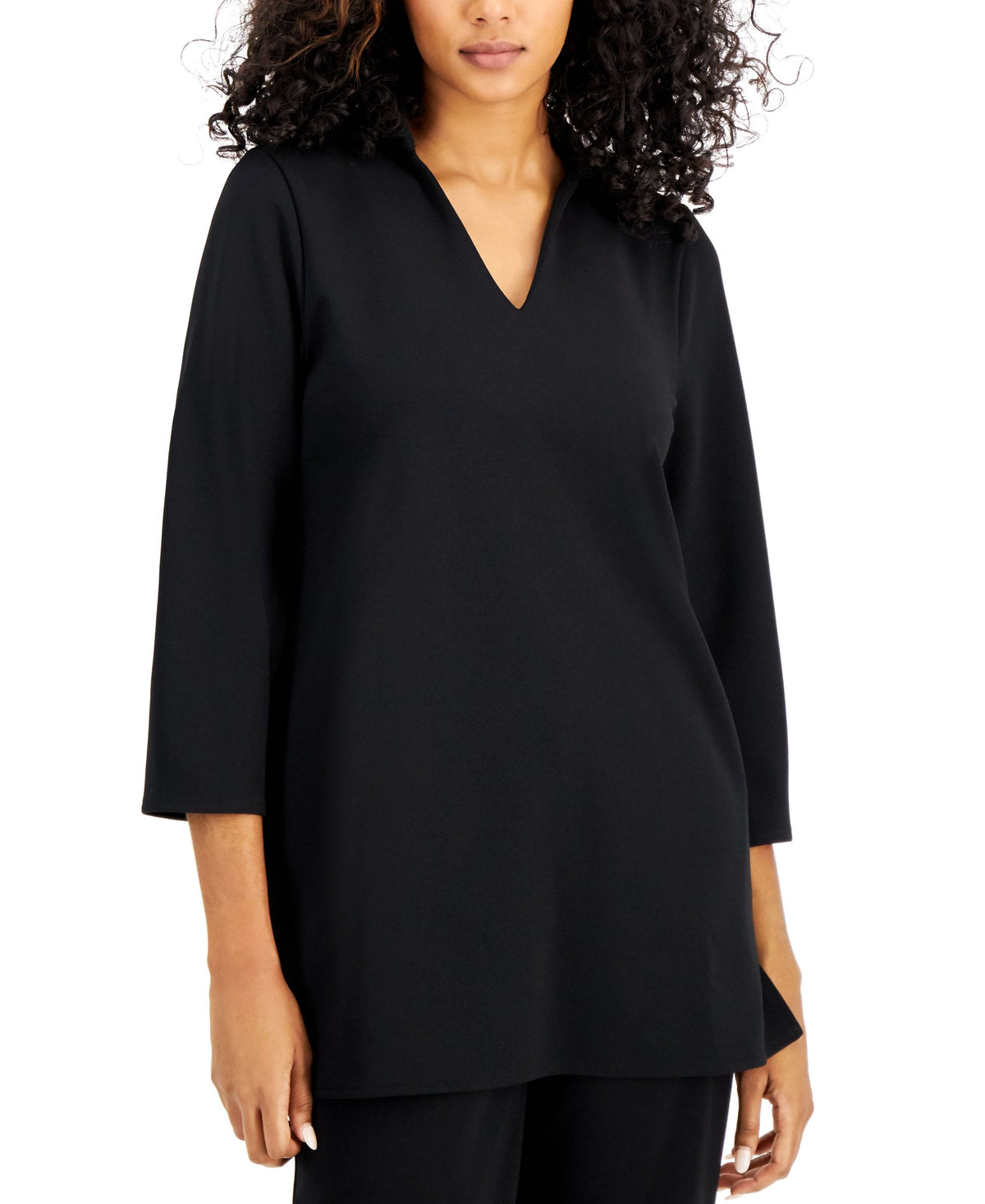 Alfani Collared V Neck Tunic