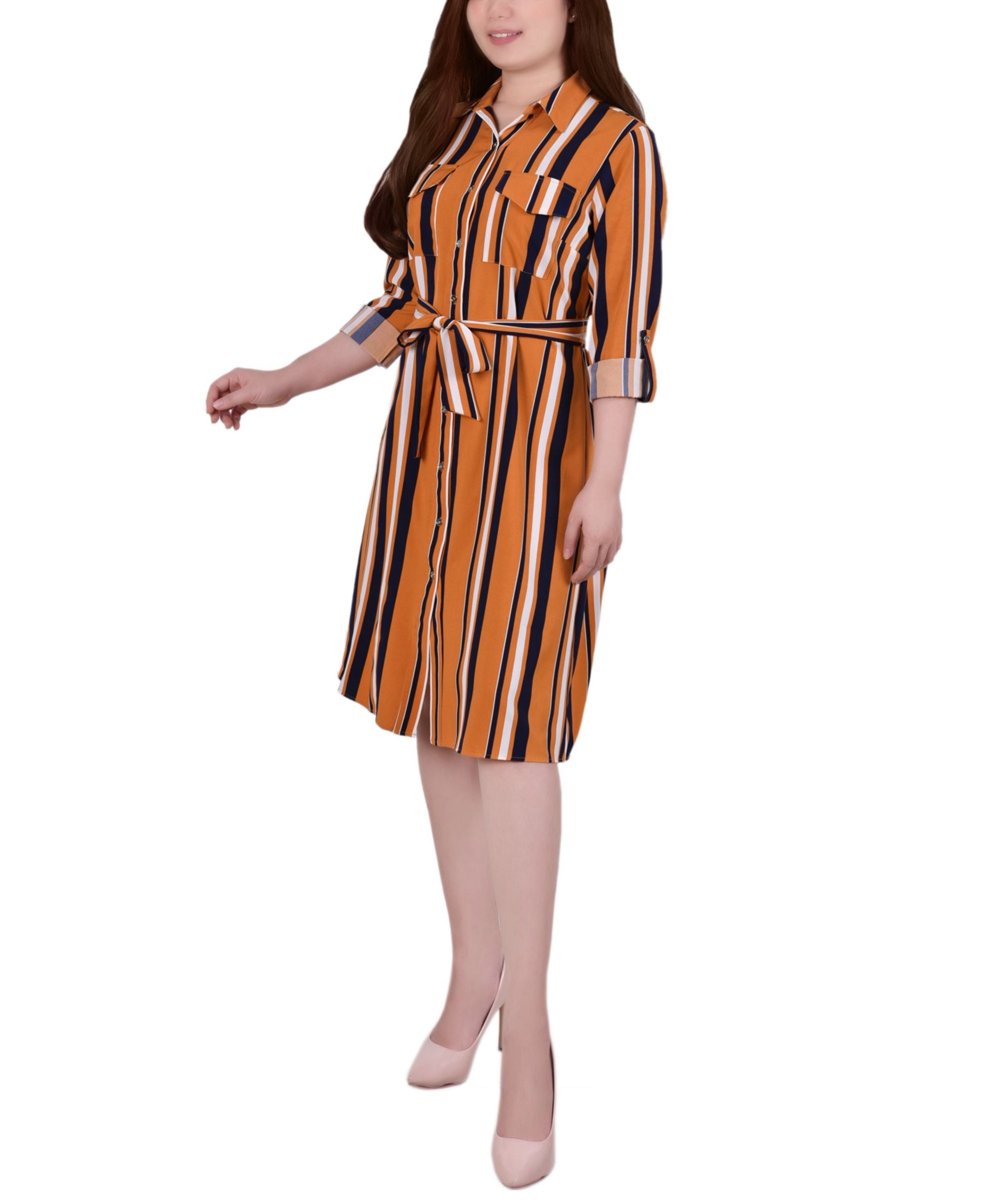 Petite Roll Tab Shirt Dress
