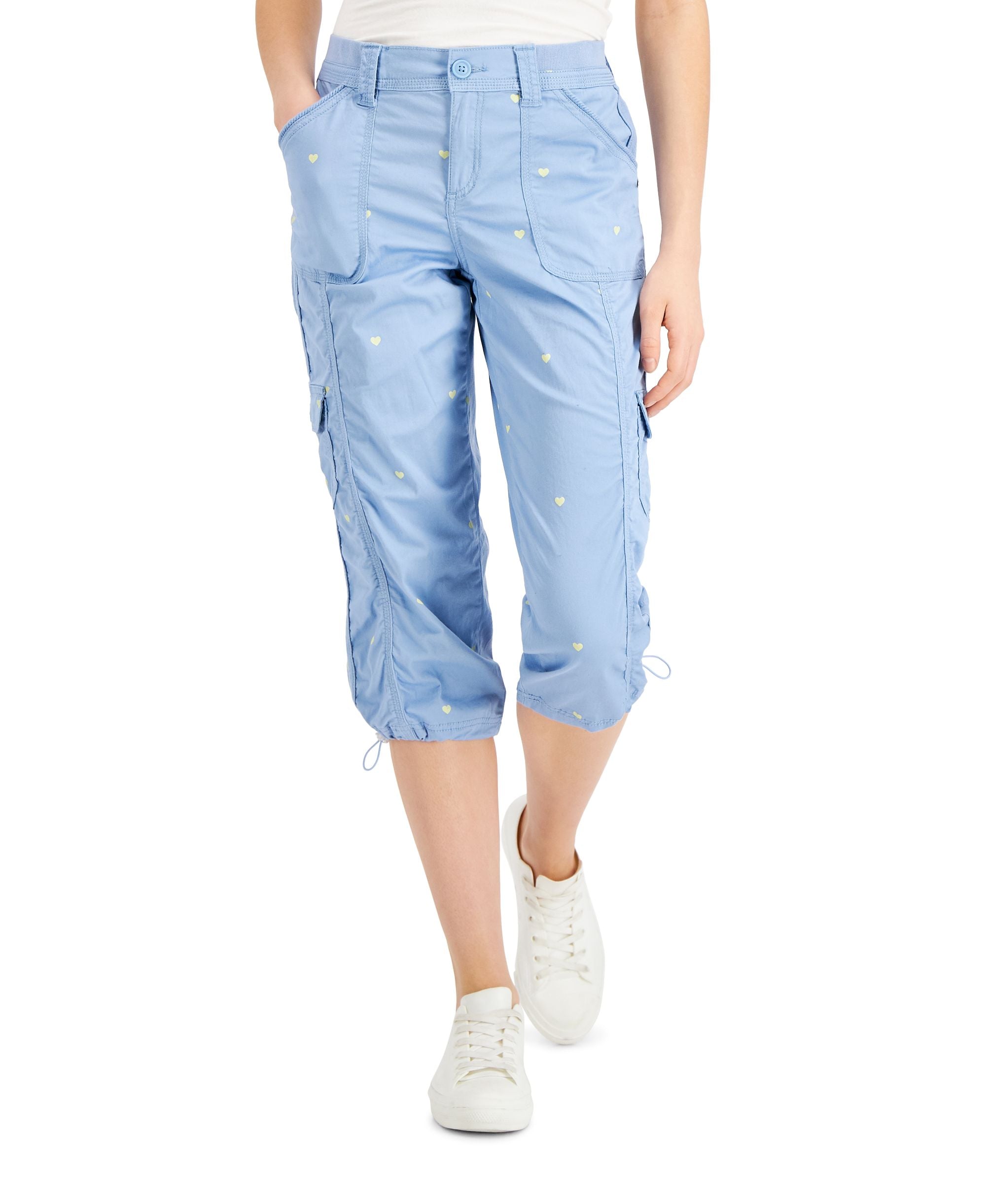 Style & Co Heart Print Cargo Capri Pants