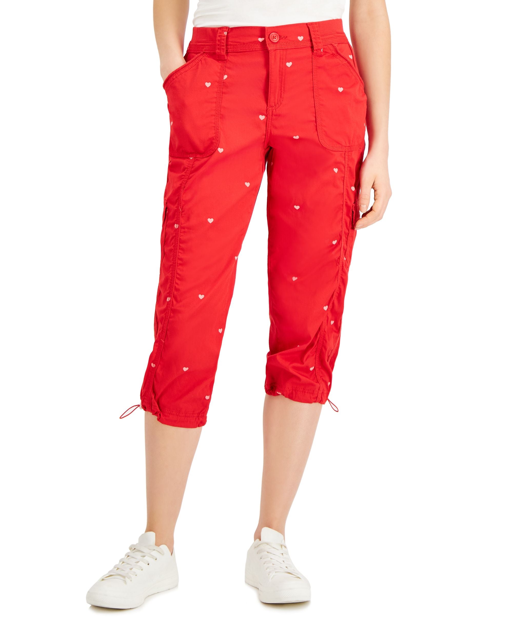 Style & Co Heart Print Cargo Capri Pants