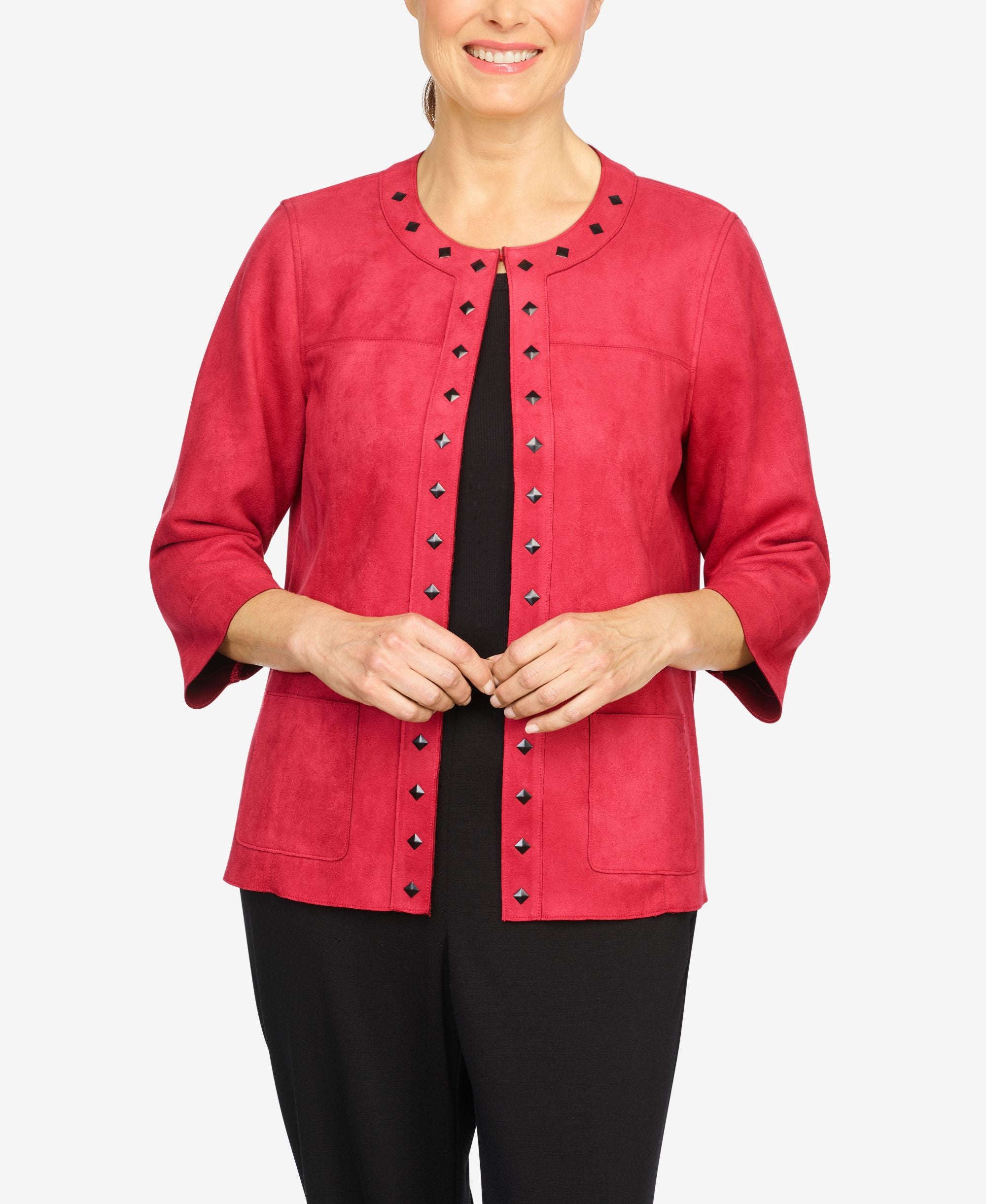 Plus Size Walk On The Wild Side Soft Knit Suede Jacket