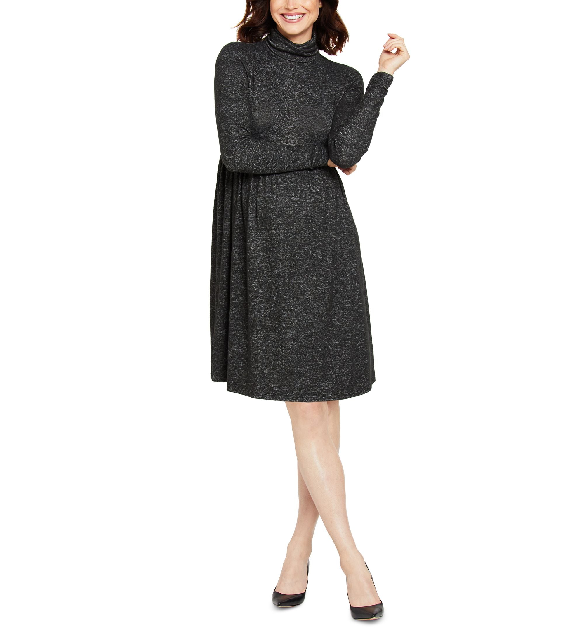 Motherhood Maternity Turtleneck Fit & Flare Maternity Dress
