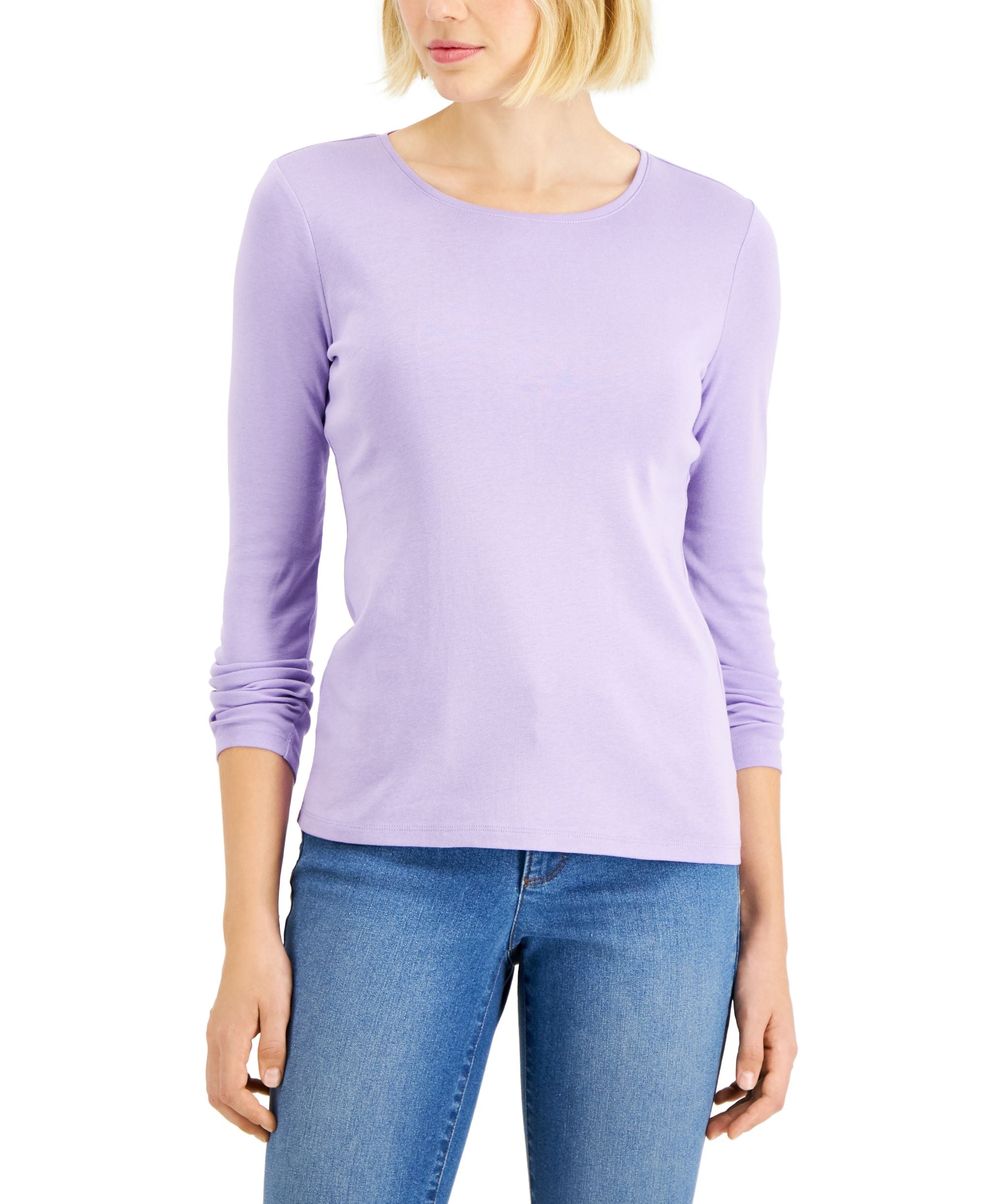 Pima Cotton Long-Sleeve Top