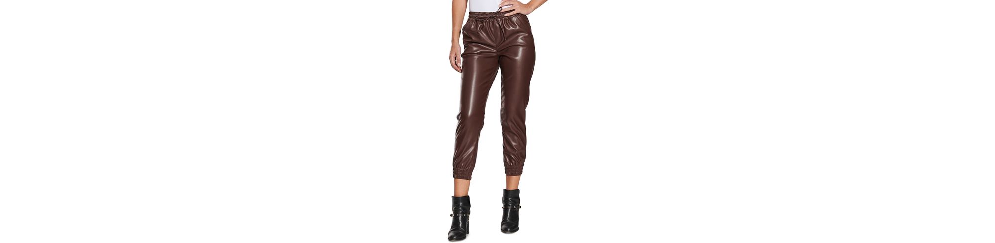 Juniors' Faux-Leather Jogger Pants