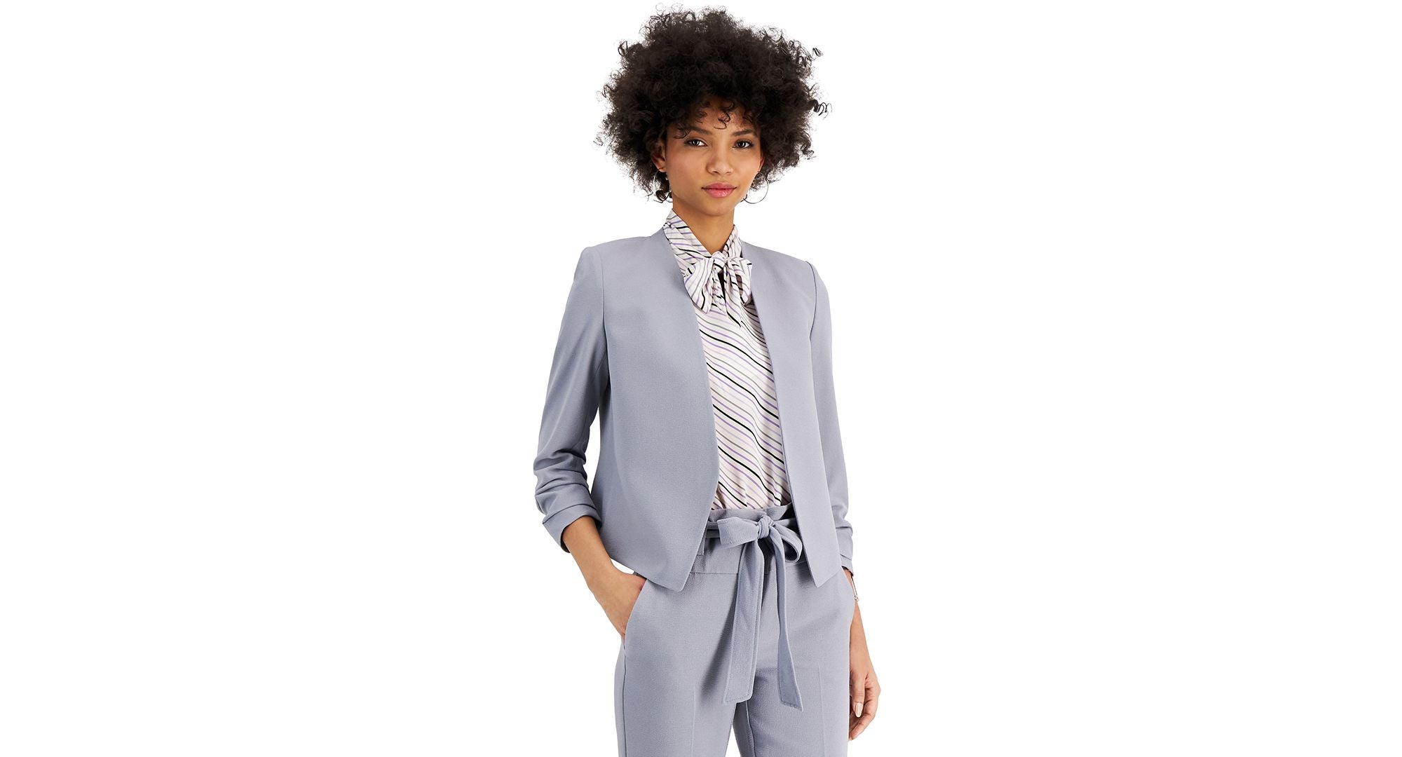 Bar III Open-Front Crepe Jacket