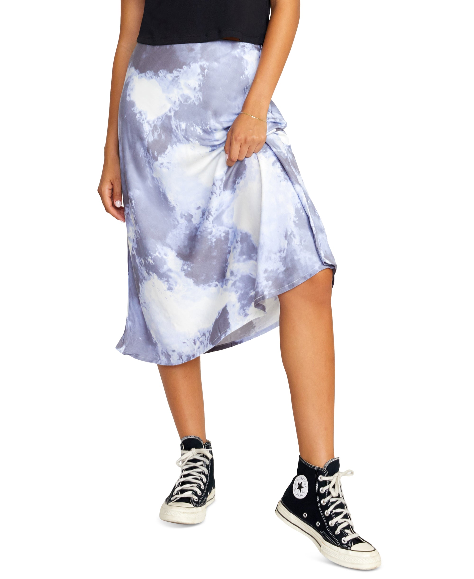 Juniors' Stardust Printed Midi Skirt