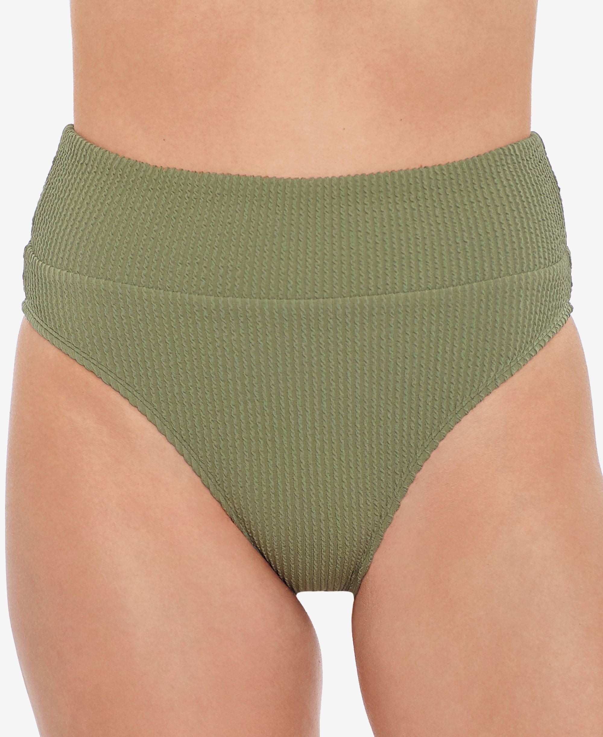 Juniors' Sandy Rib High-Waist Bikini Bottoms