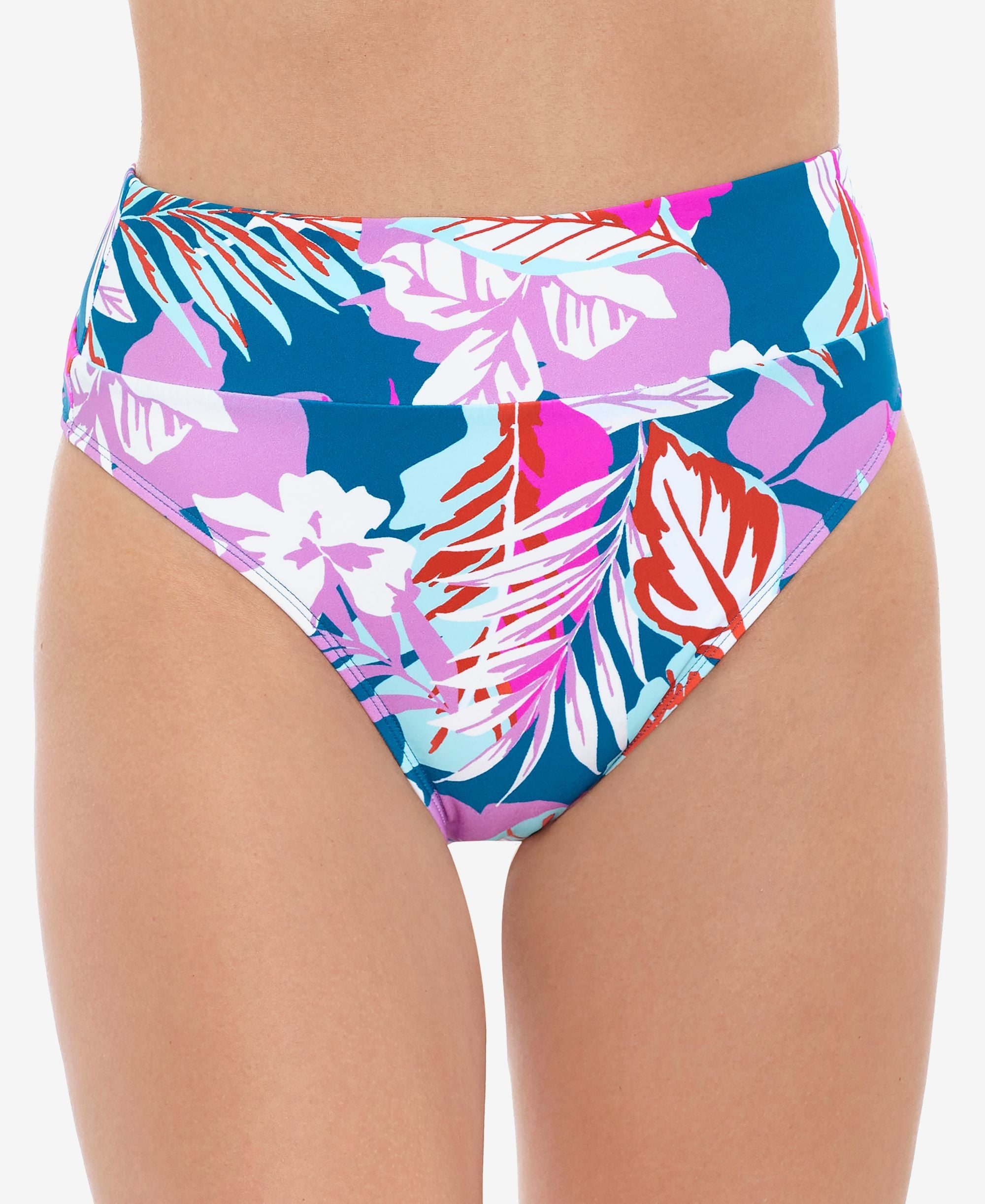 Juniors' Bop to the Trop Printed High-Waist Bikini Bottoms