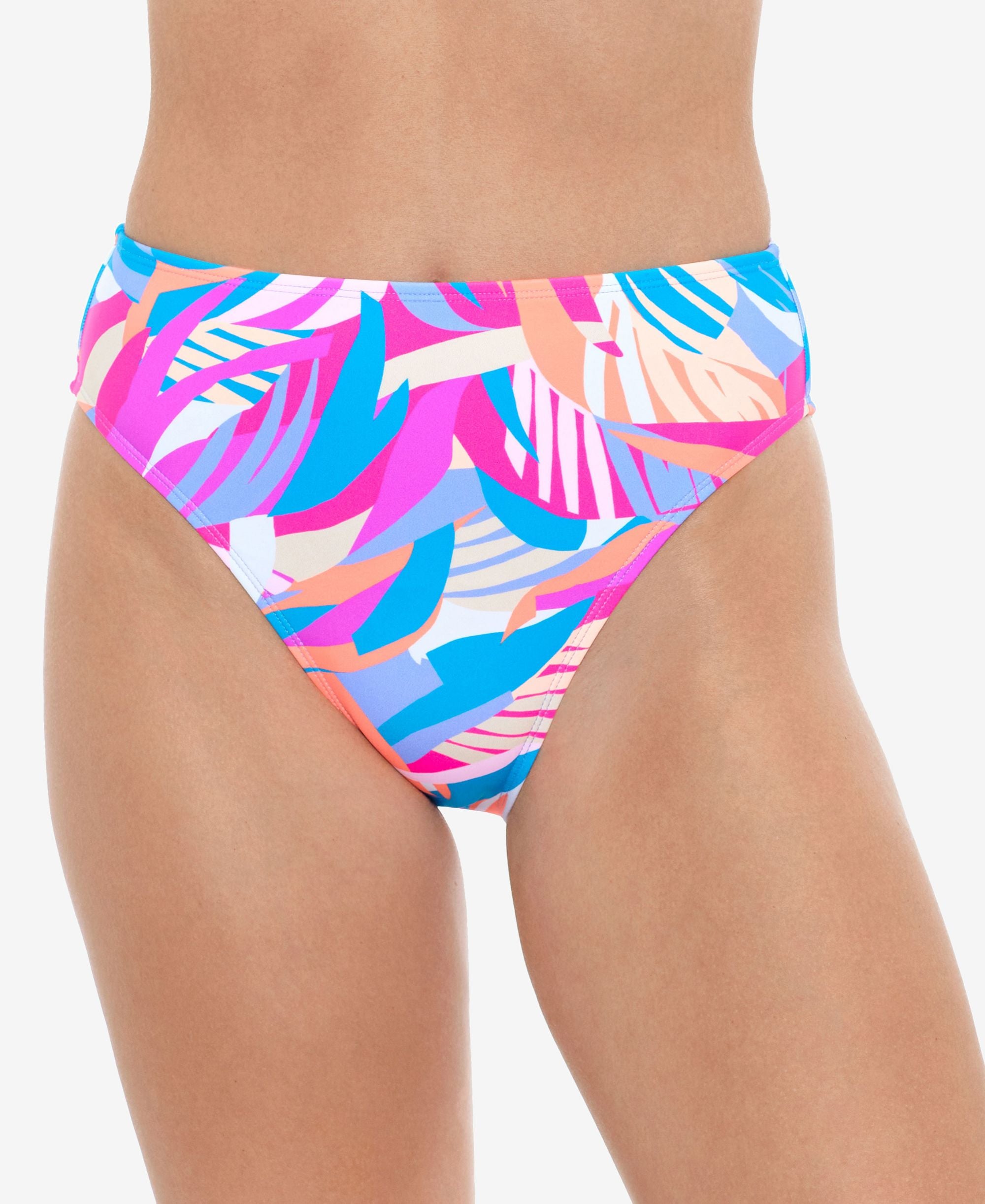 Juniors' Tropical Breeze High-Cut Bikini Bottoms