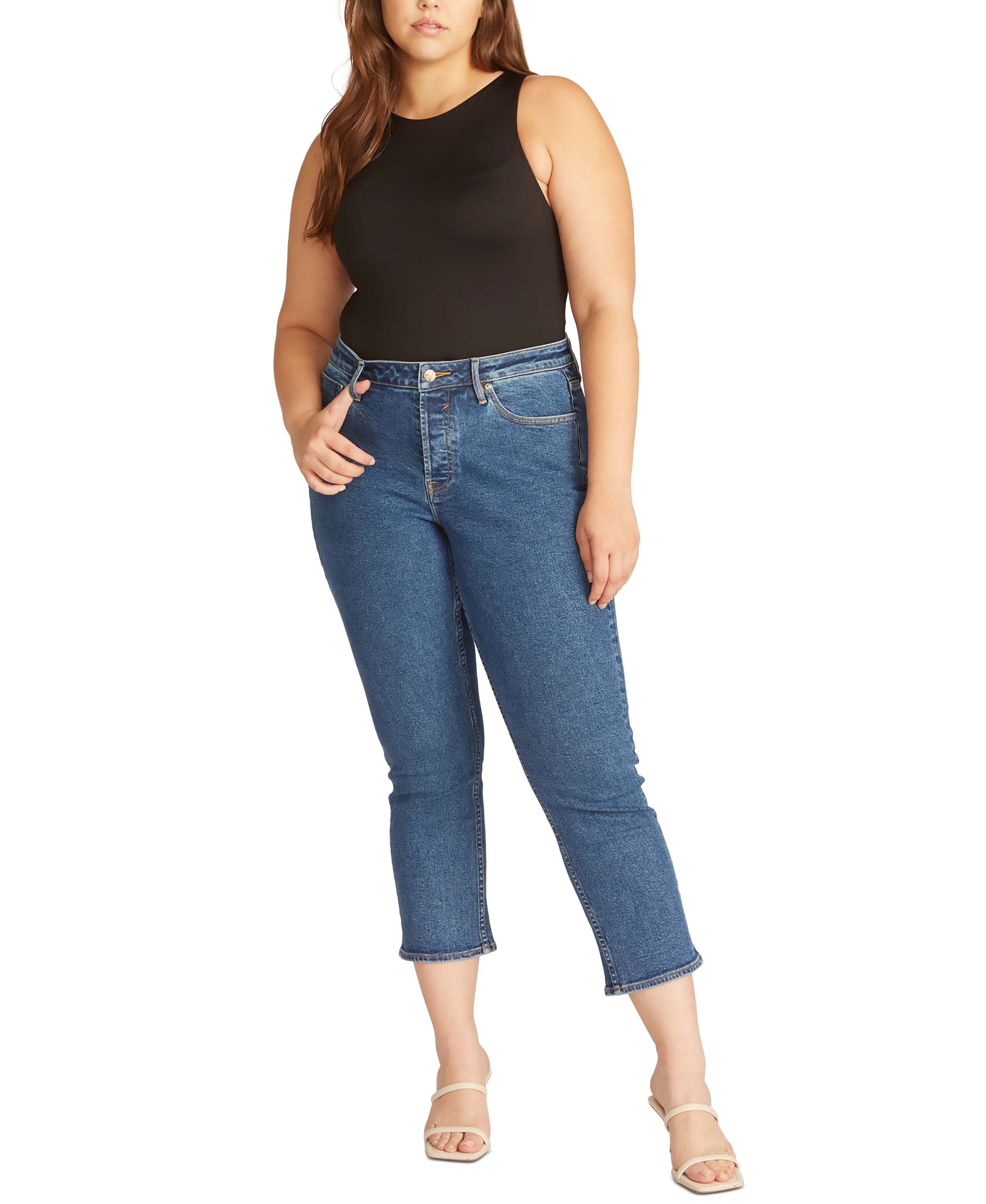 Vigoss Trendy Plus Size Frankie Cropped Straight Leg Jeans