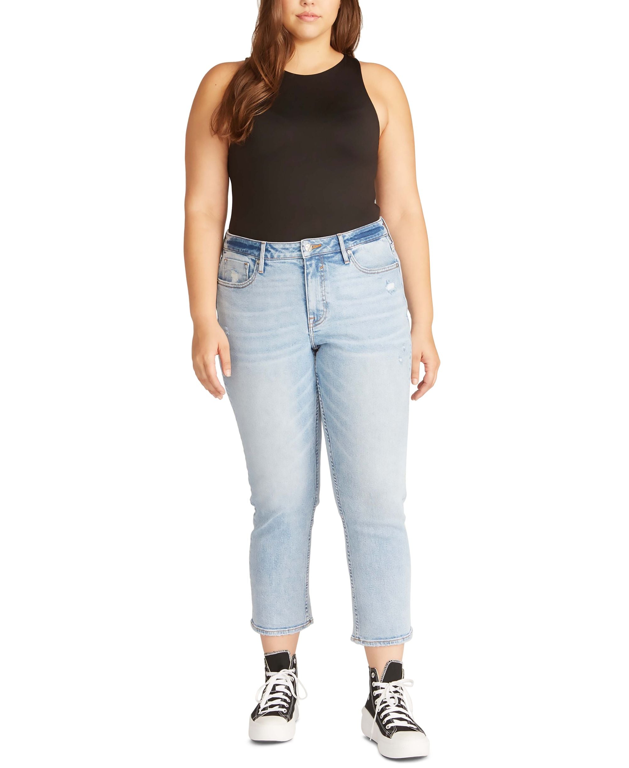 Vigoss Trendy Plus Size Frankie Cropped Straight Leg Jeans