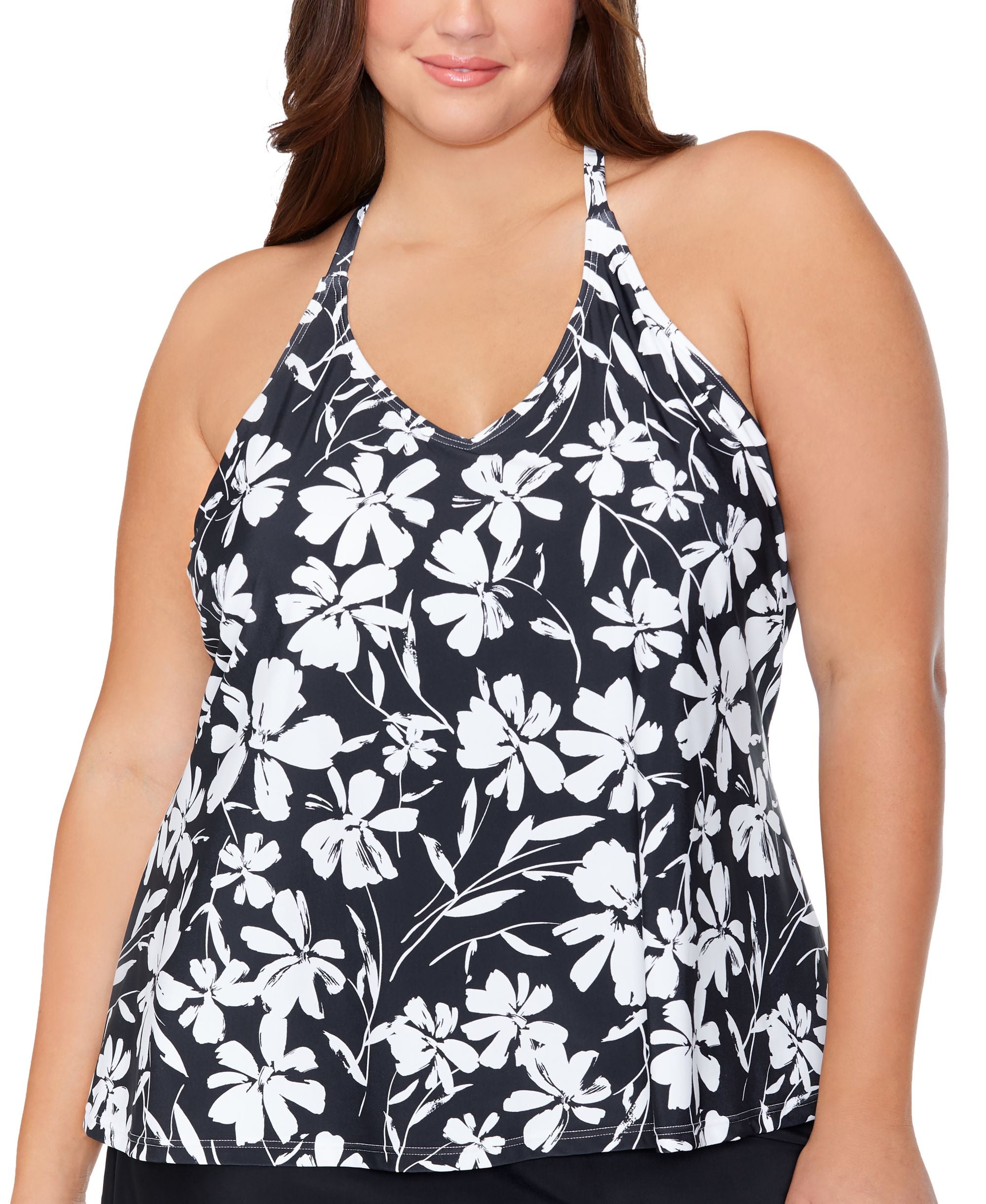 Plus Size T-Back Underwire Tankini Top