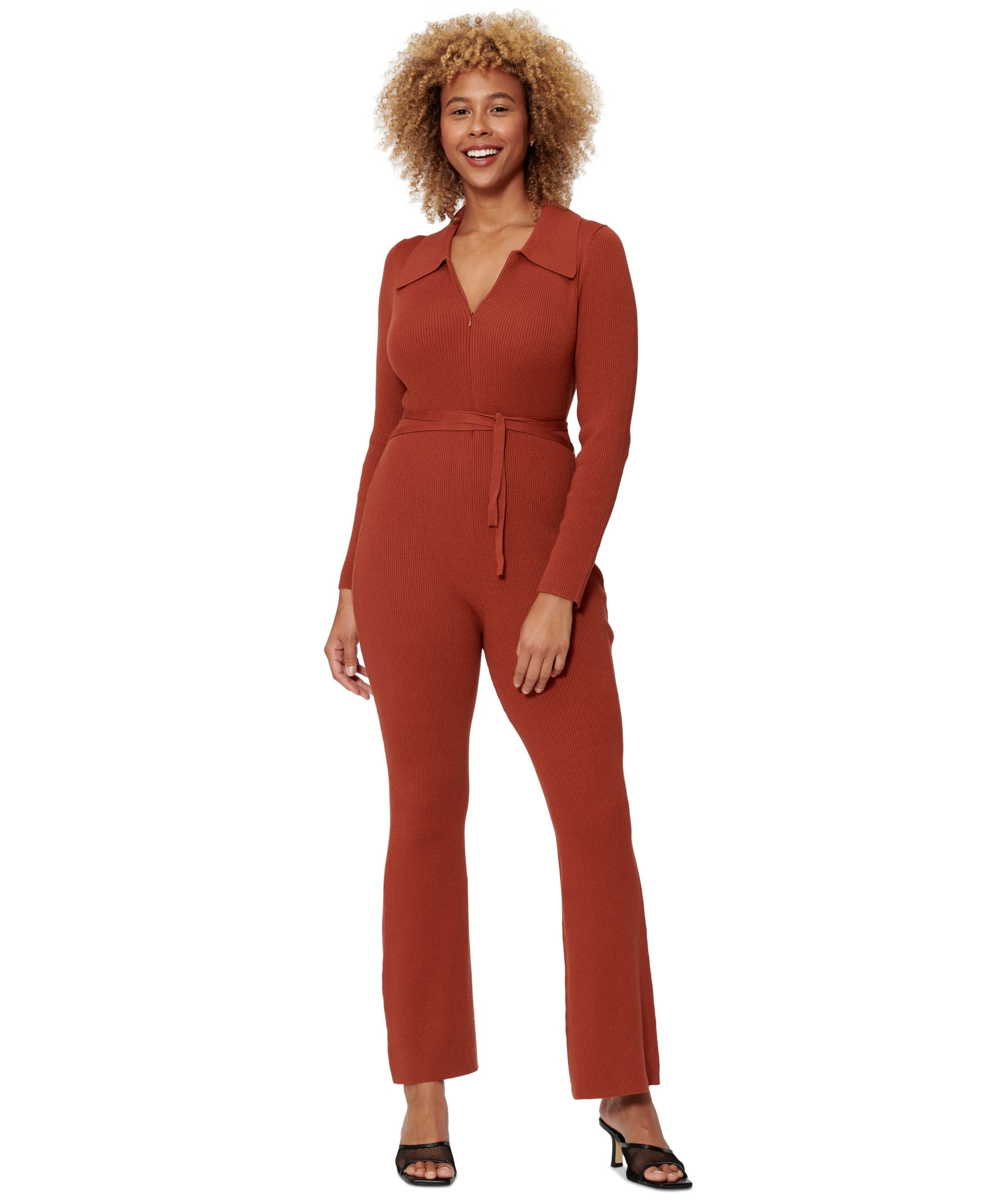 Sofia Richie Ribbed Sweater Jumpsuit