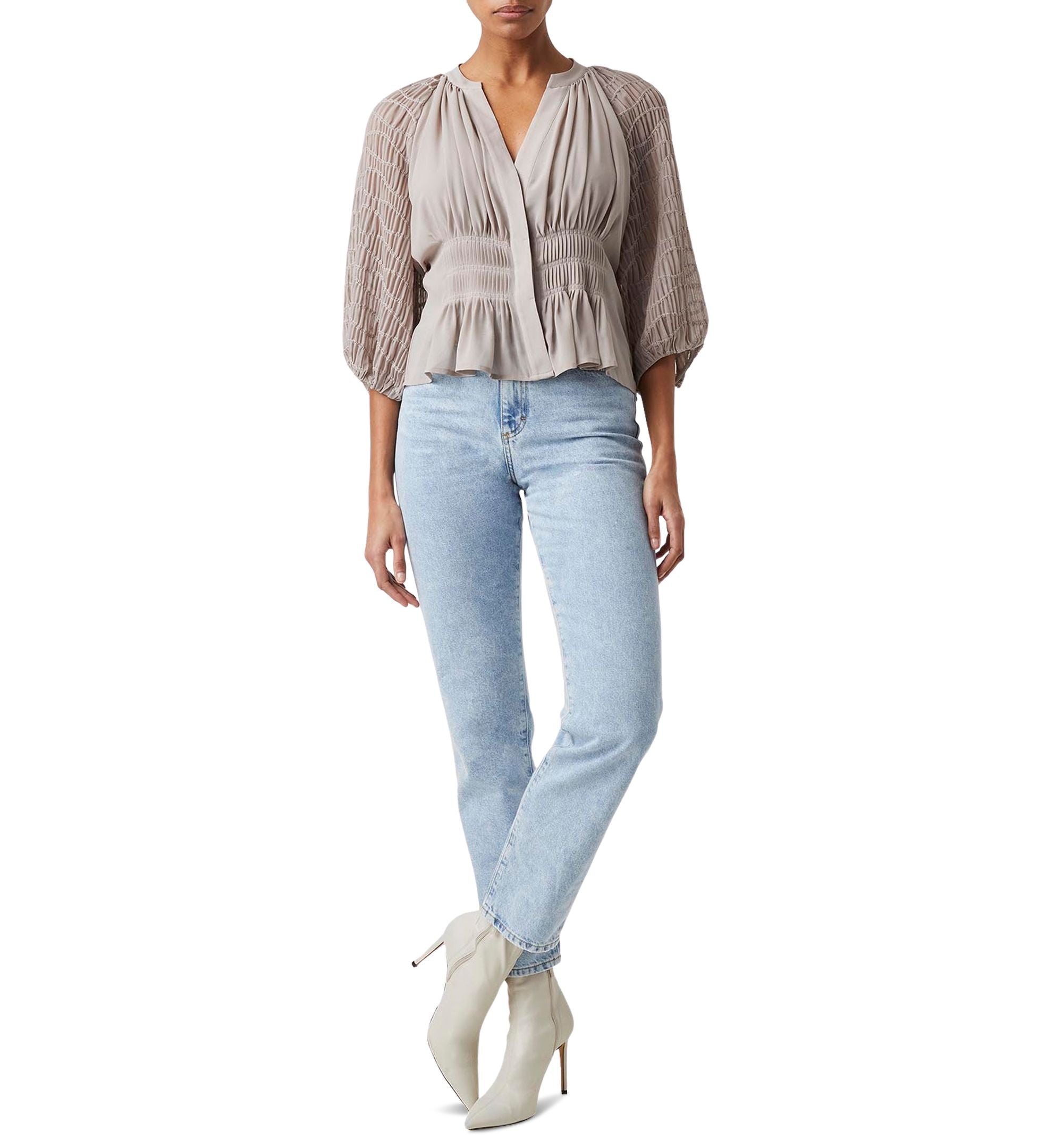French Connection Pleated Smocked Top