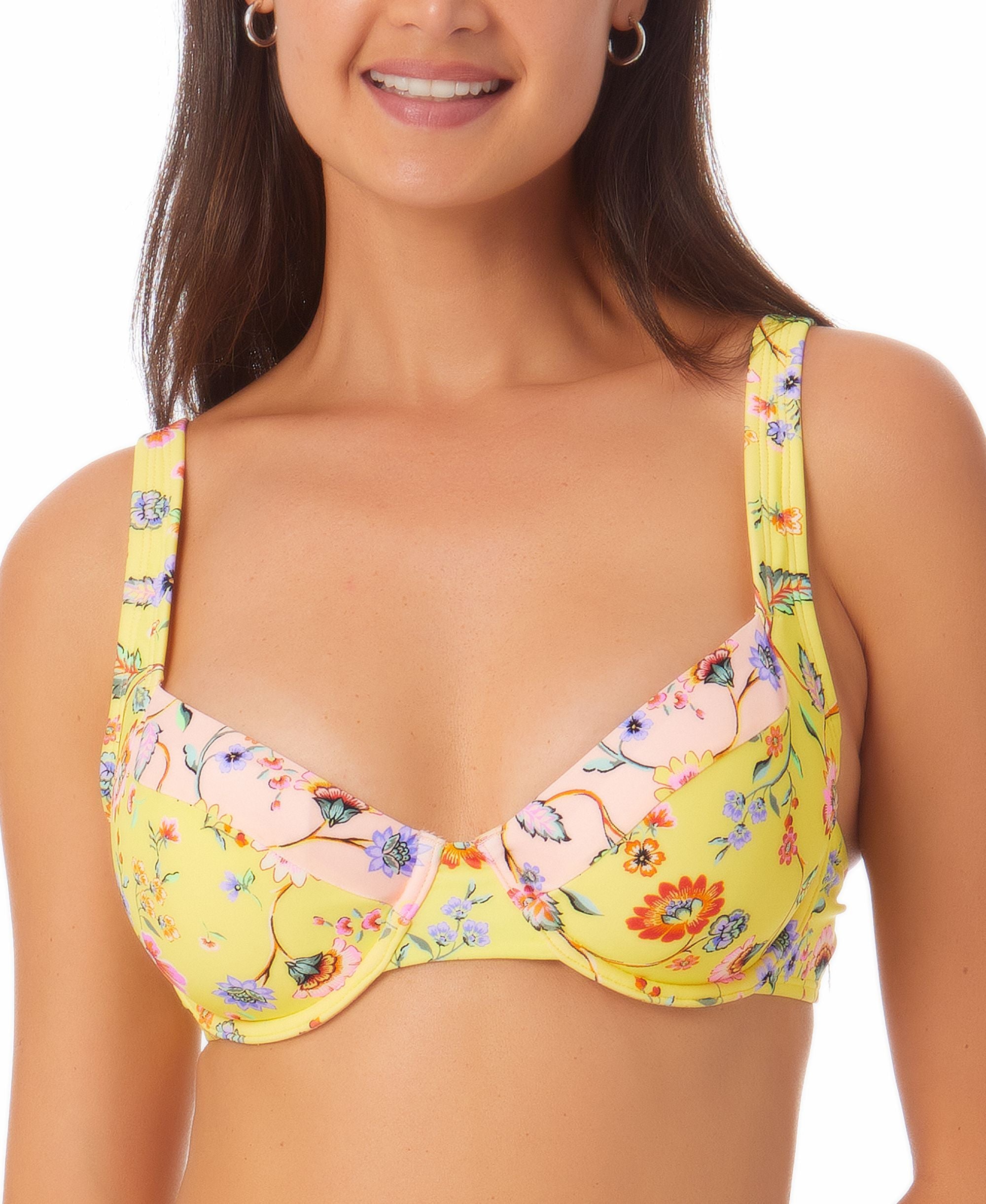 Juniors' Printed Underwire Bikini Top