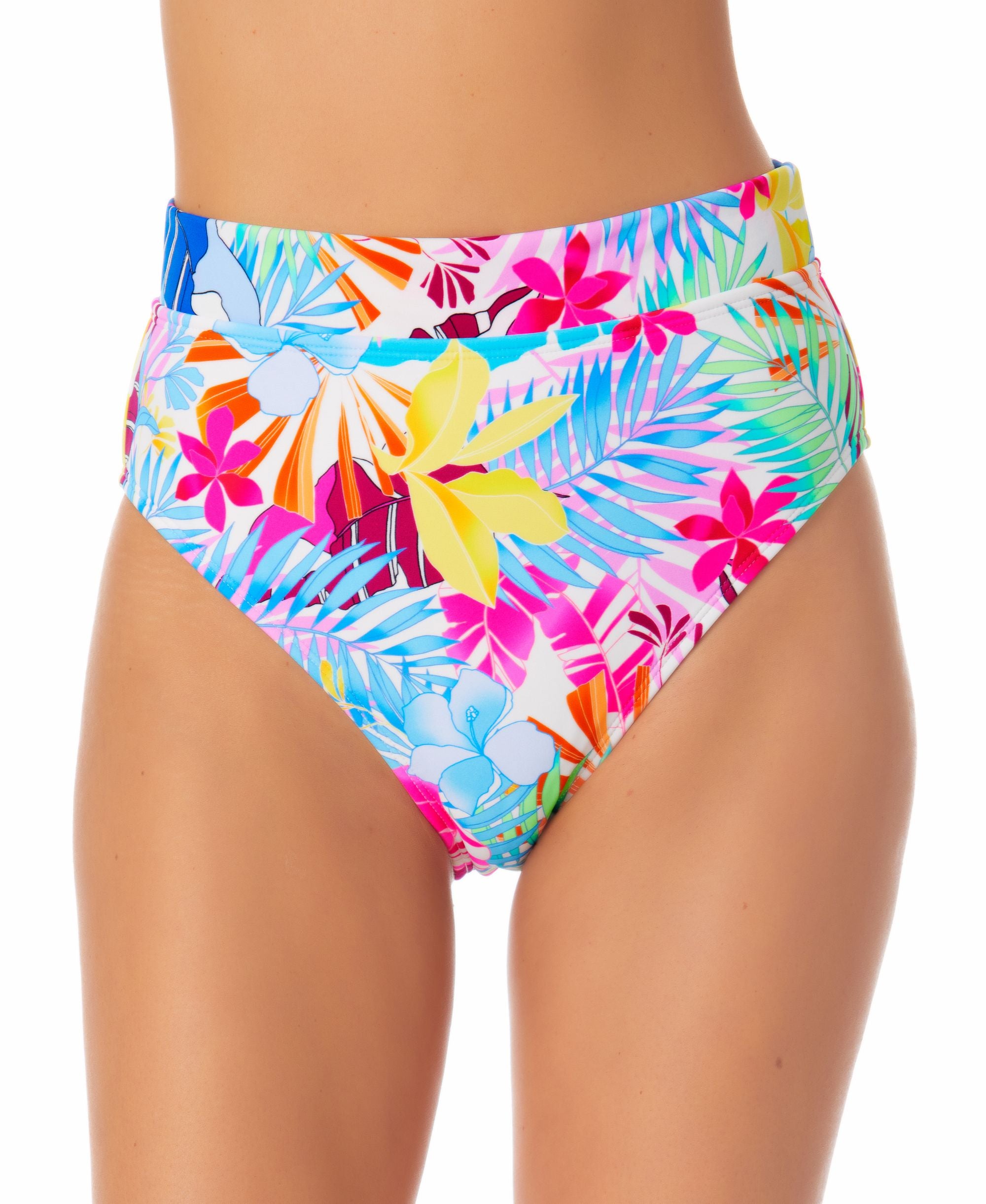 Juniors' Printed High-Waist Bikini Bottoms