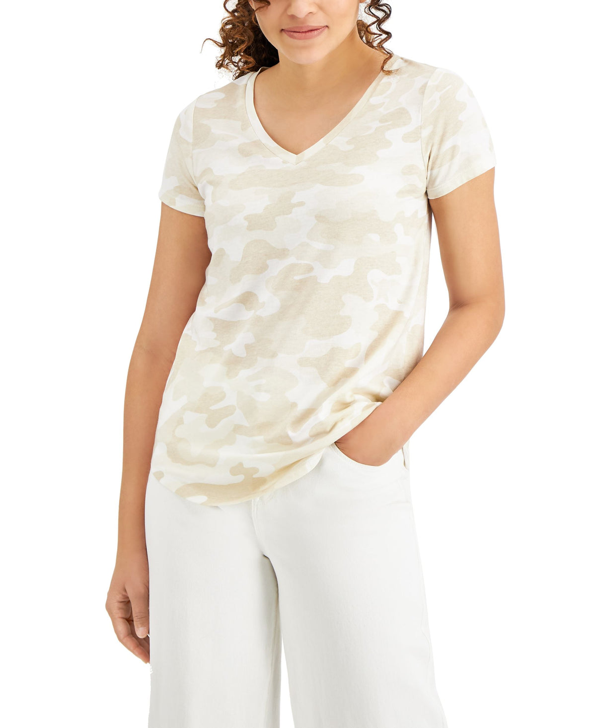 Style & Co Printed V Neck T-Shirt