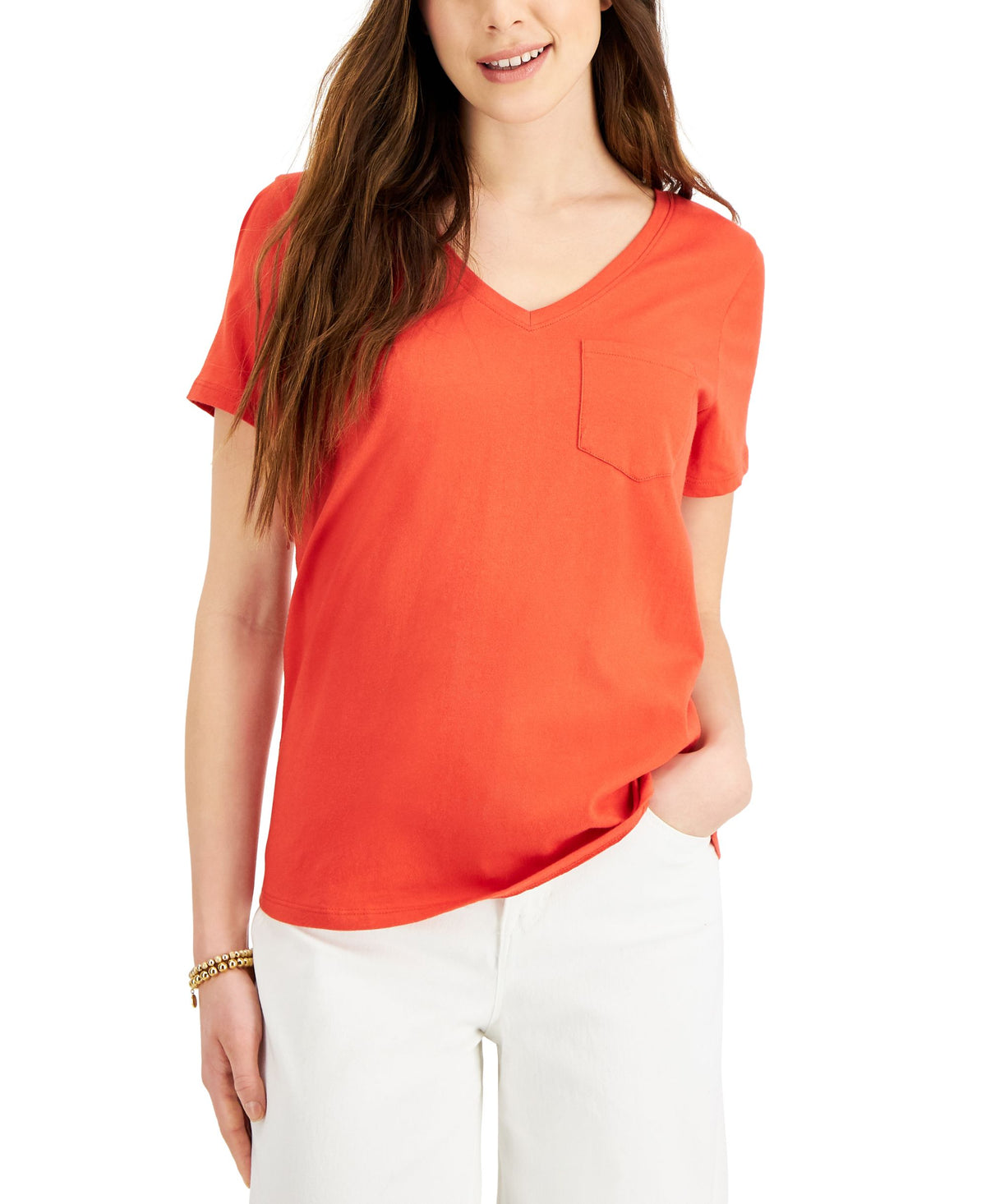 Style & Co Cotton V Neck T-Shirt