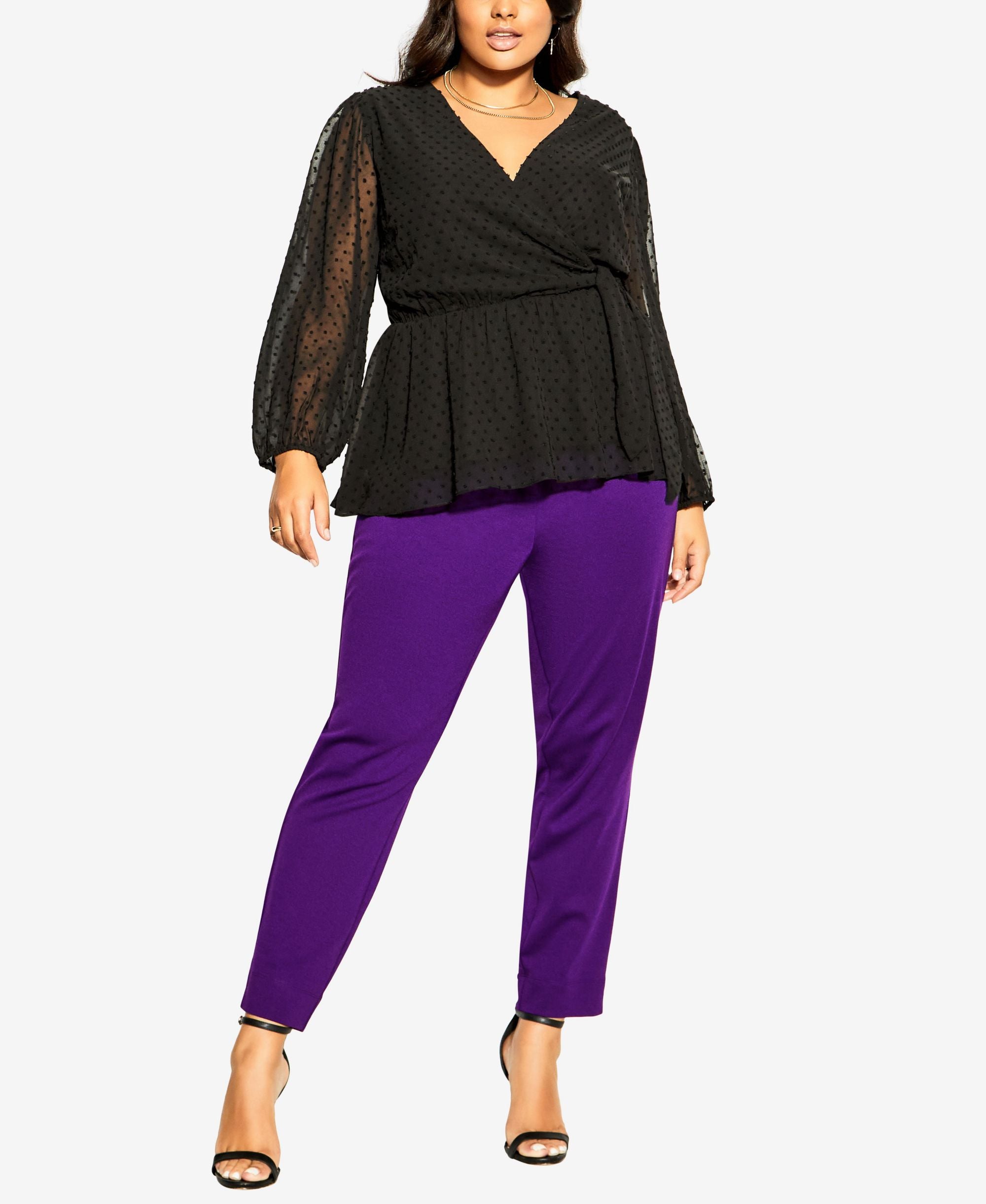 City Chic Wild Dobby Faux Wrap Top