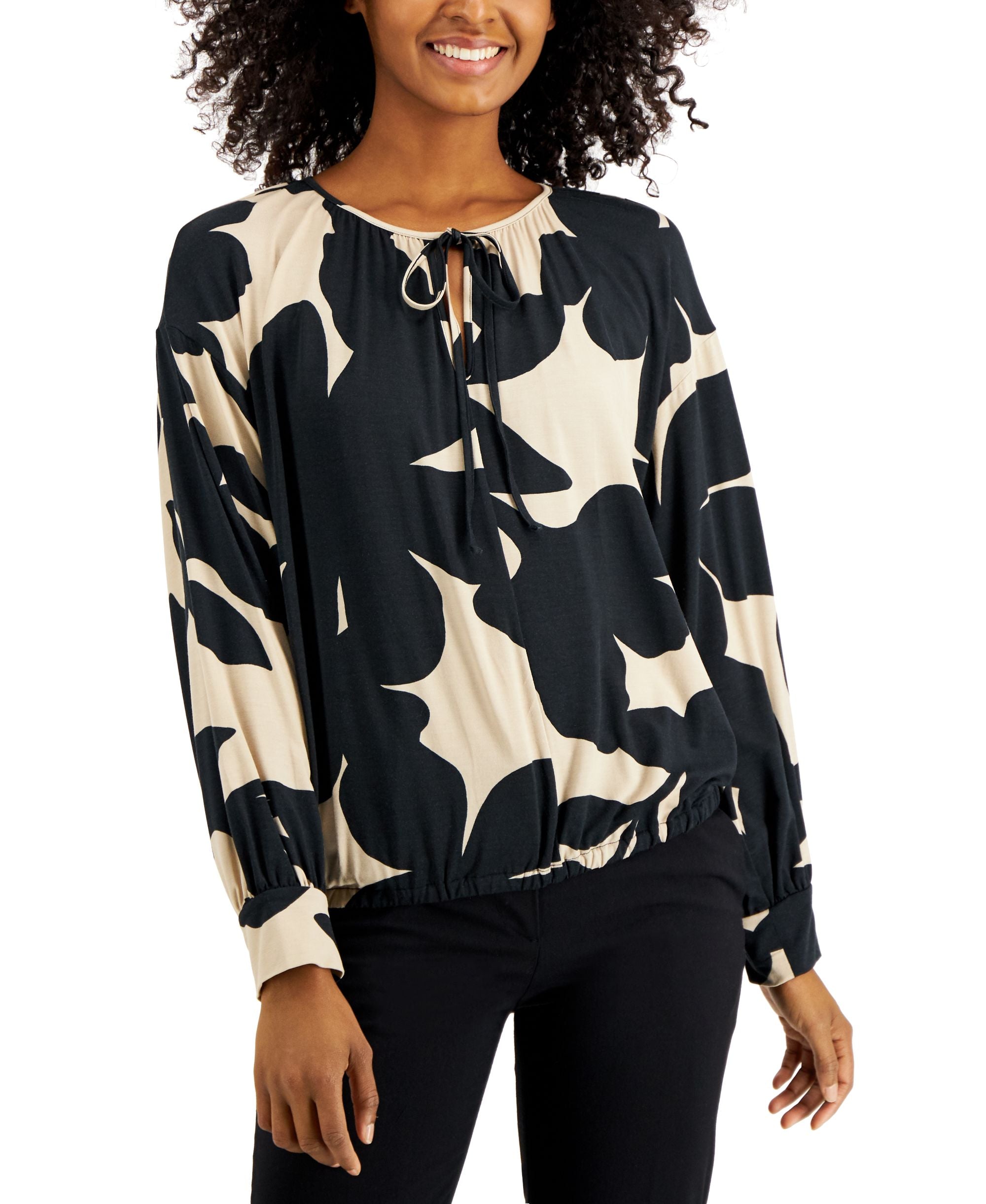 Alfani Split Neck Top
