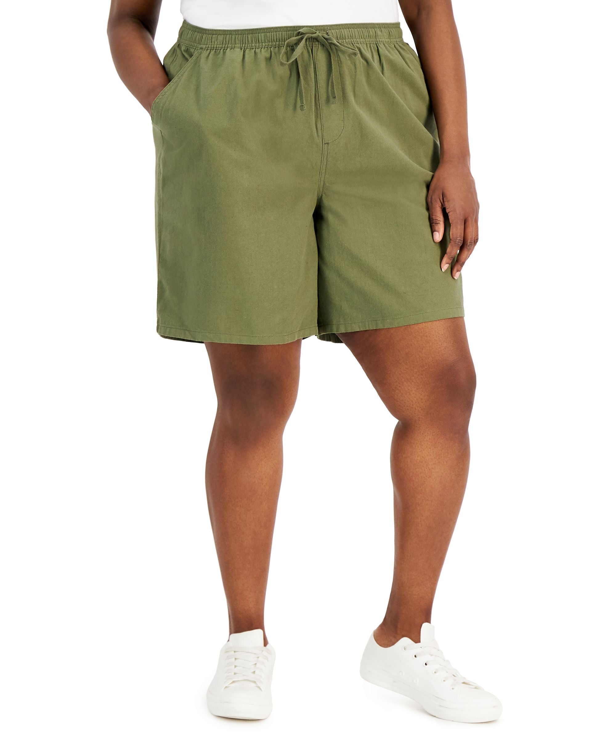 Karen Scott Plus Size Gemma Cotton Shorts