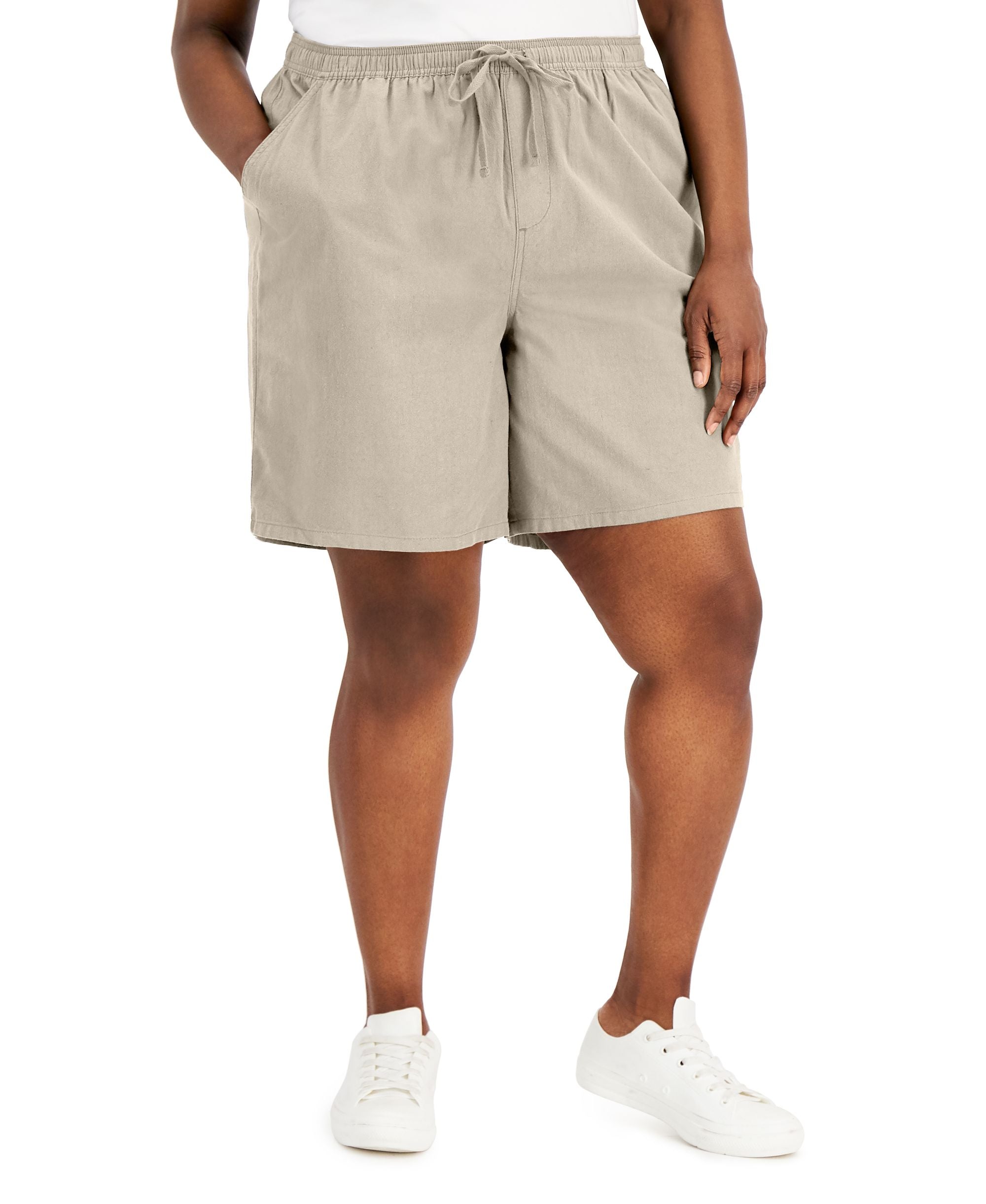 Karen Scott Plus Size Gemma Cotton Shorts