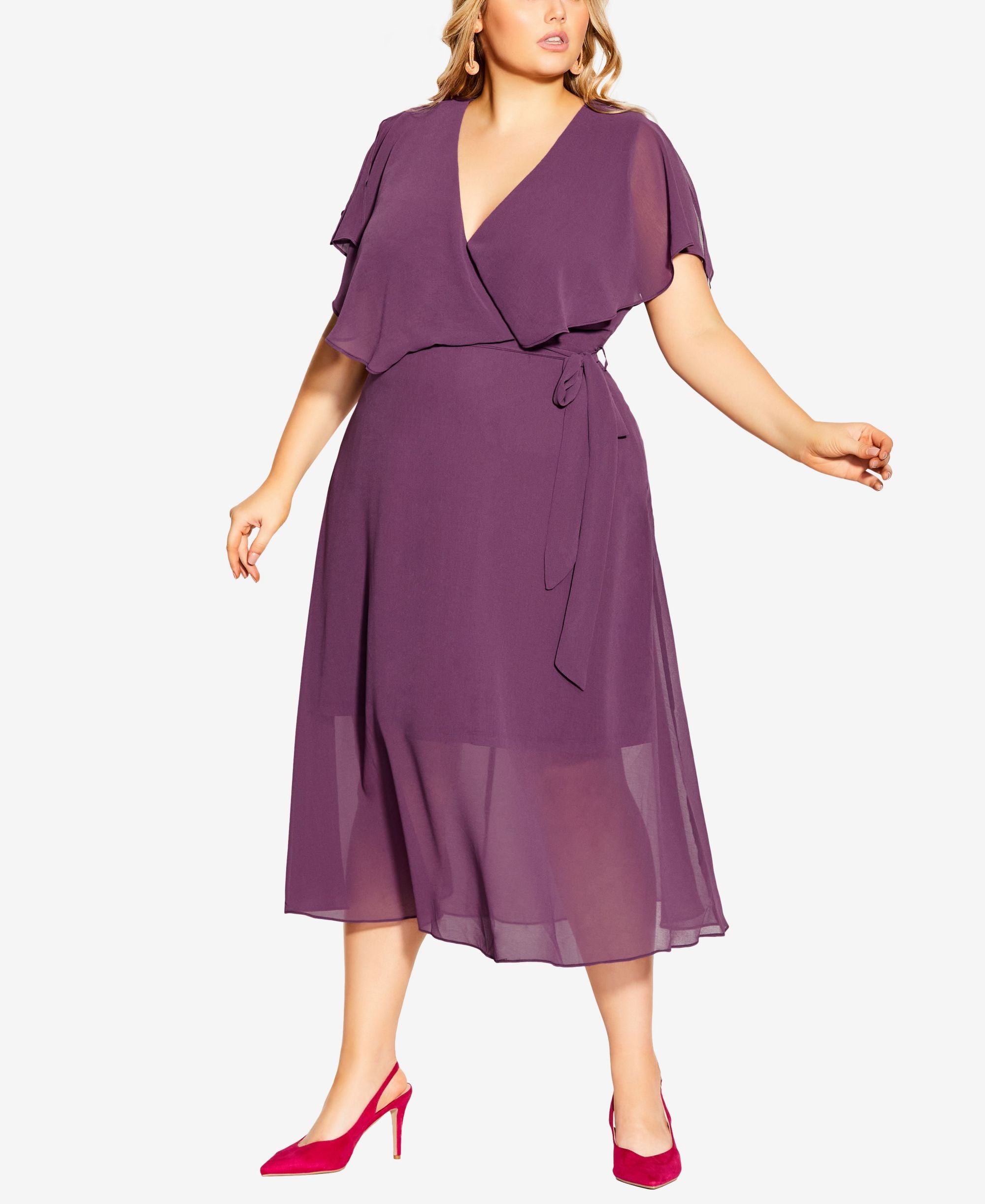 City Chic Trendy Plus Size Softly Tied V-neck Dress