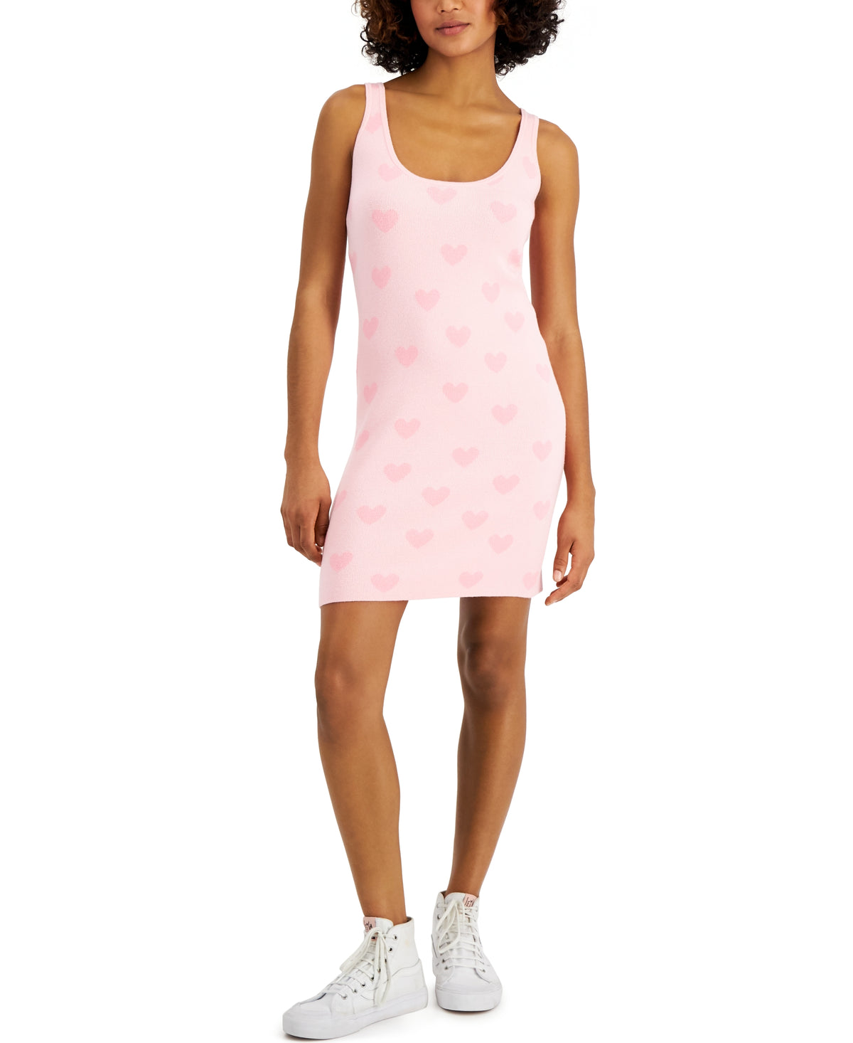 Juniors' Printed Tank Sweater Dress