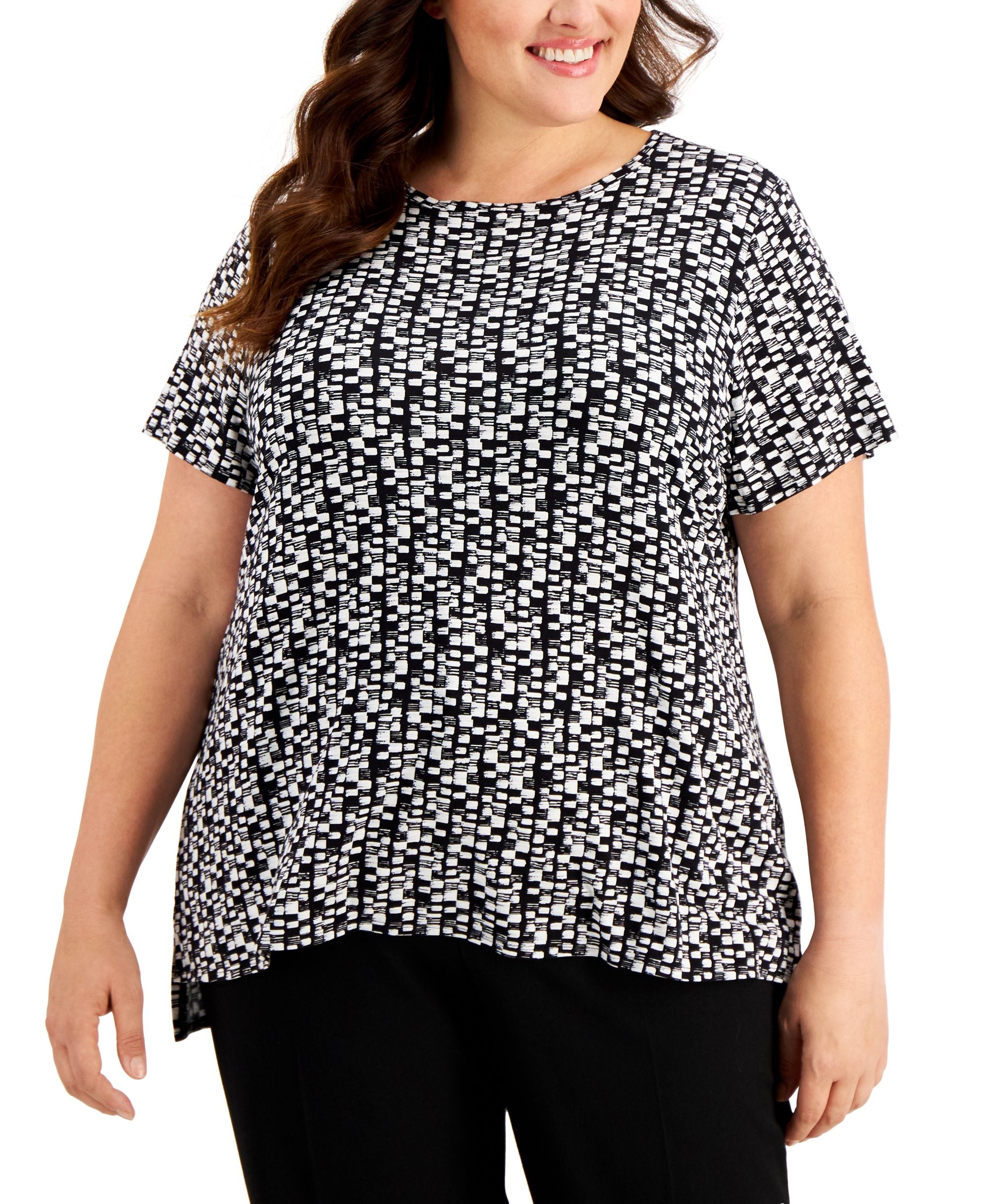Alfani Plus Size Geometric Print Top
