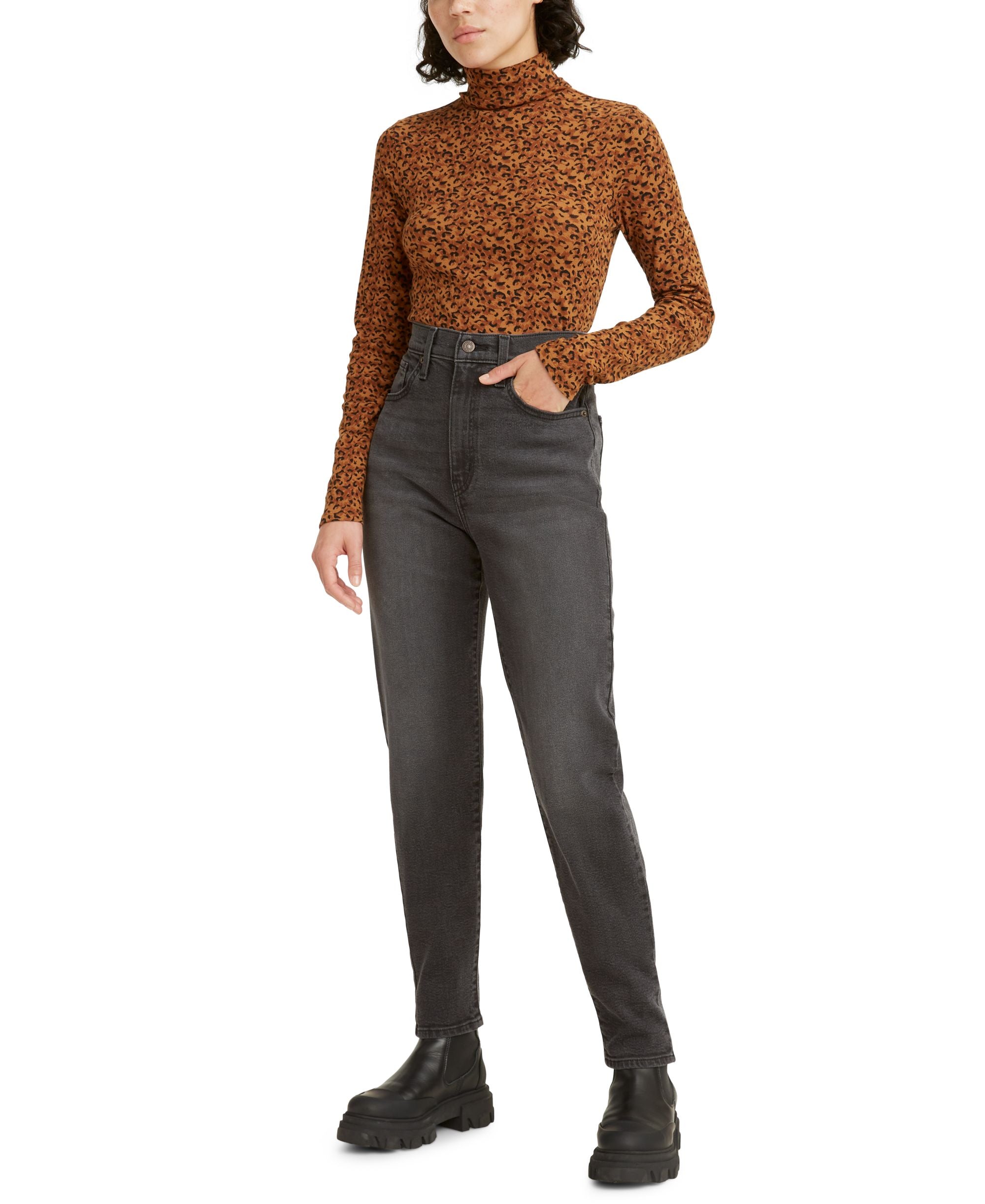 High-Waist Casual Mom Jeans