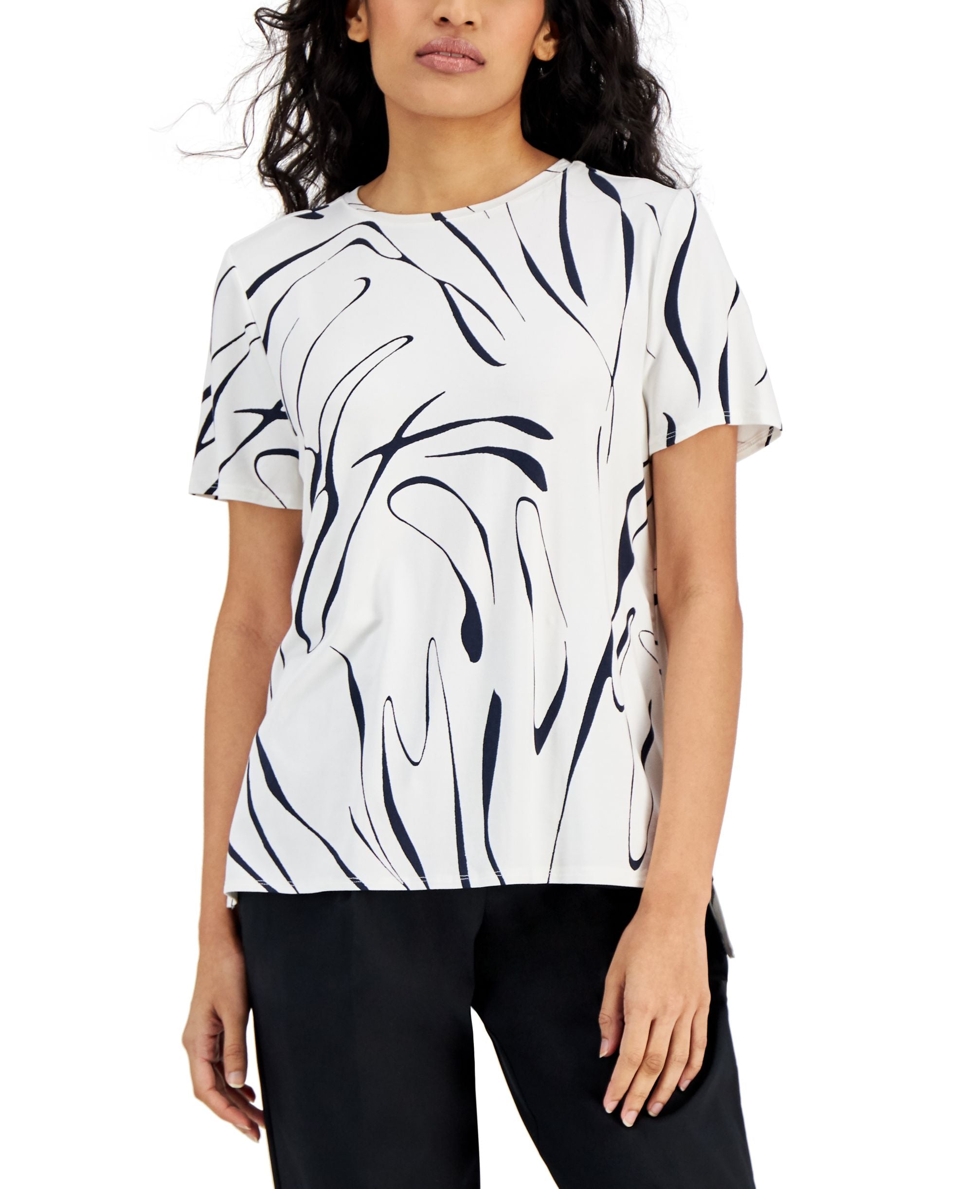 Alfani Printed Crewneck T-Shirt