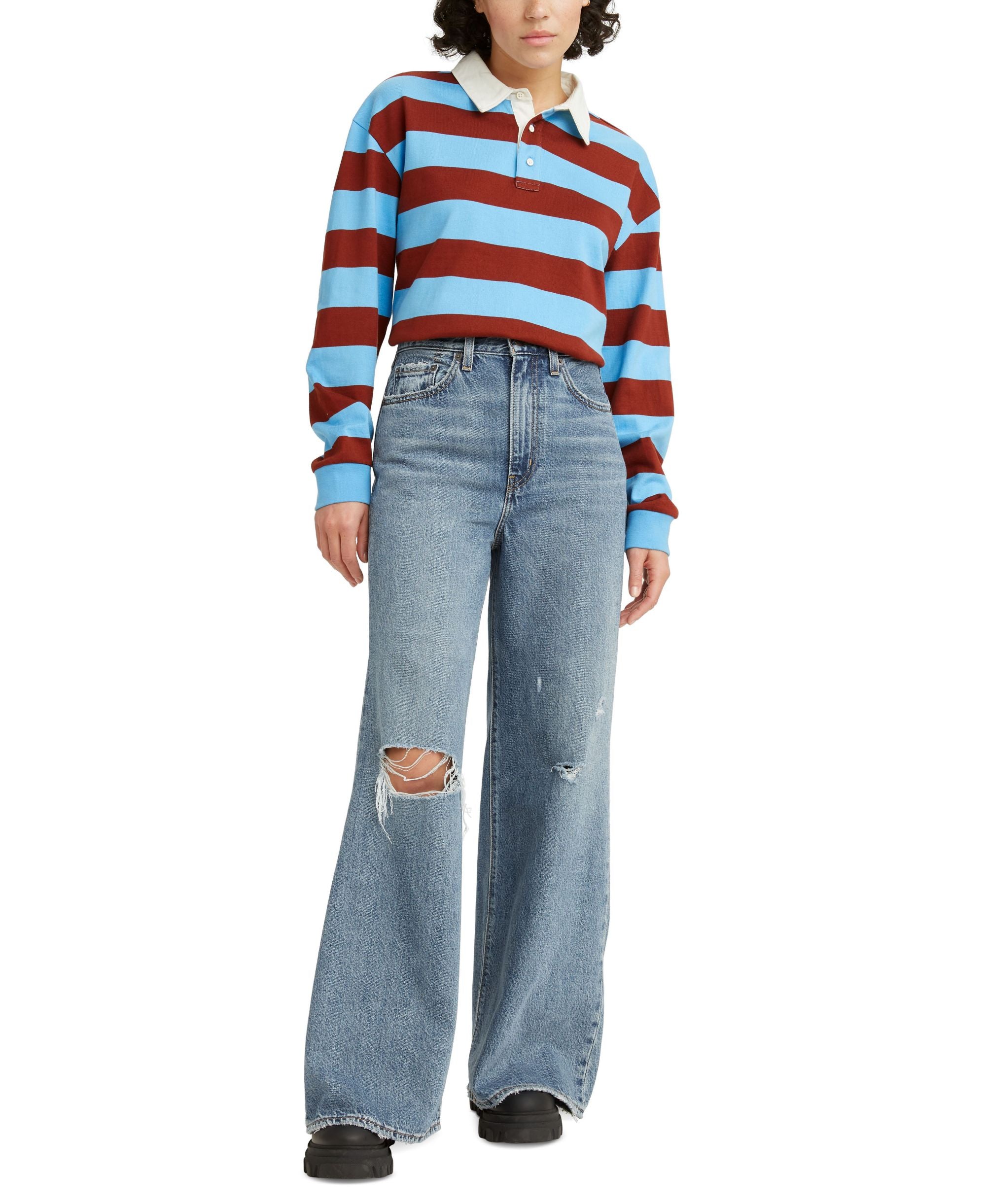 High-Rise Loose Flared Jeans
