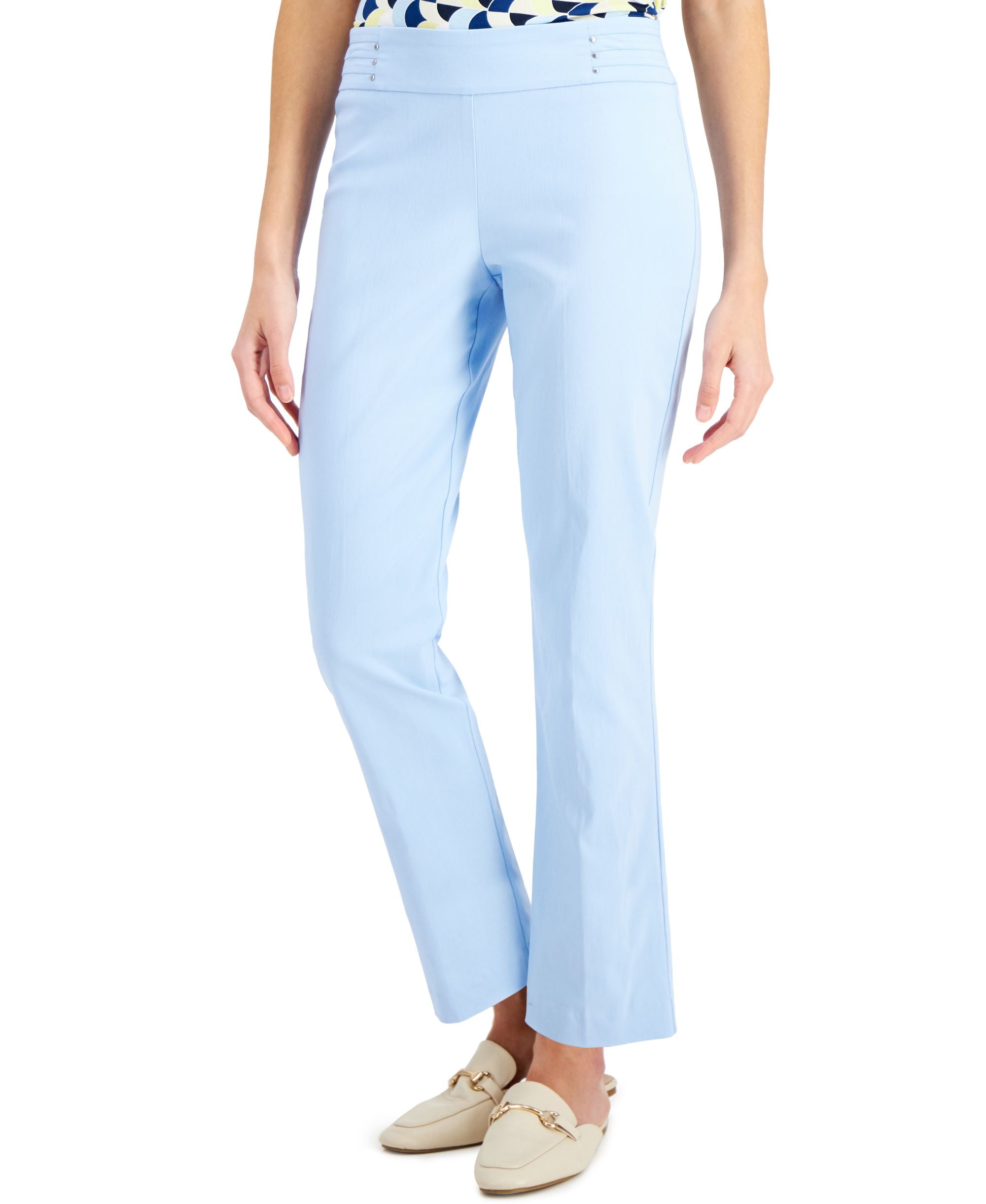 JM Collection Petite Stud Detail Pull On Pants