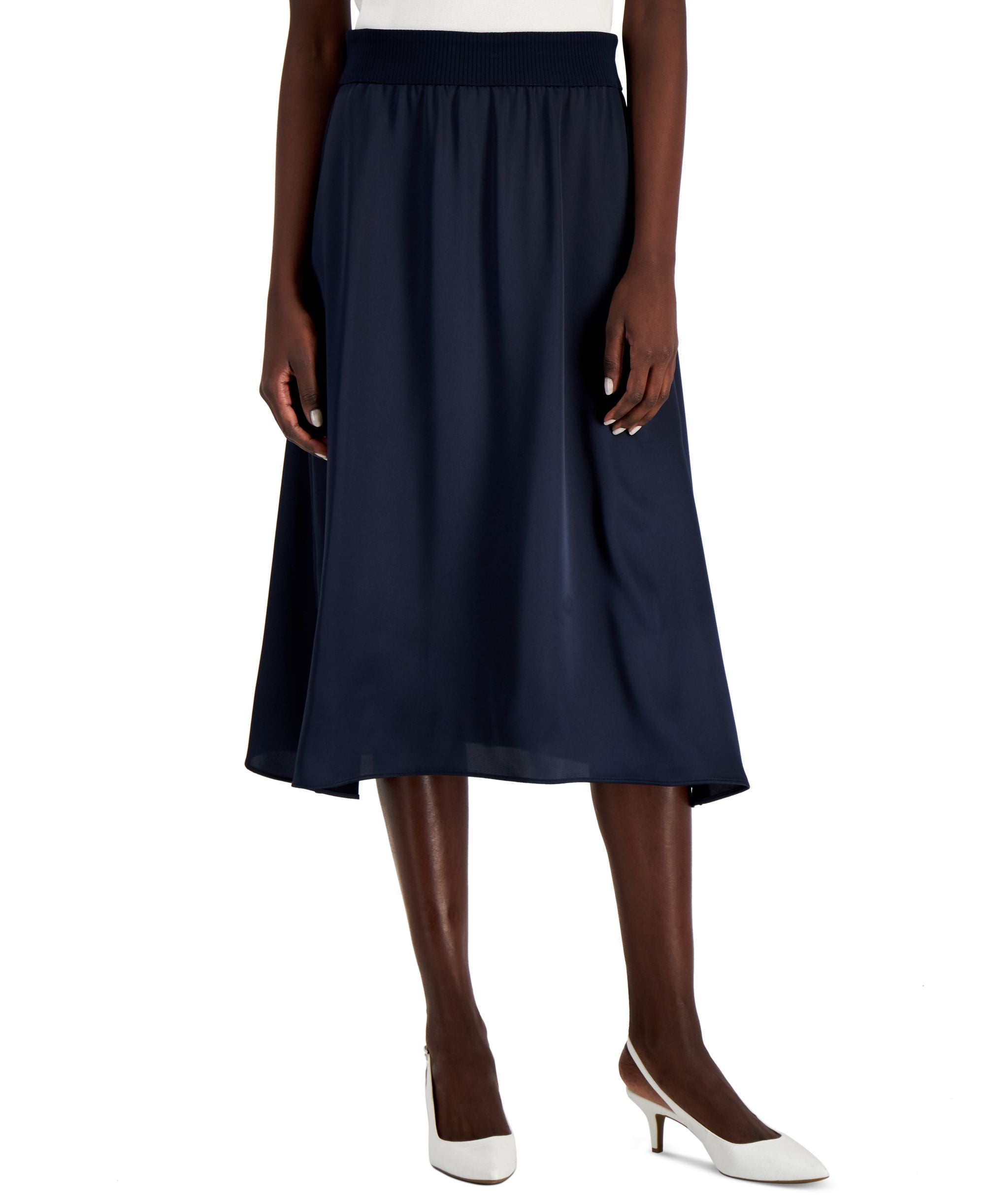Alfani Ribbed Waist Midi Skirt