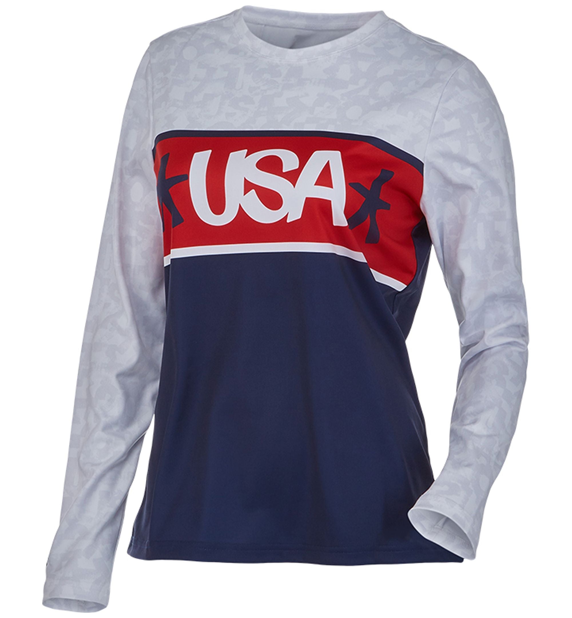 Spyder Womens Usa Snow Crew Graphic Top