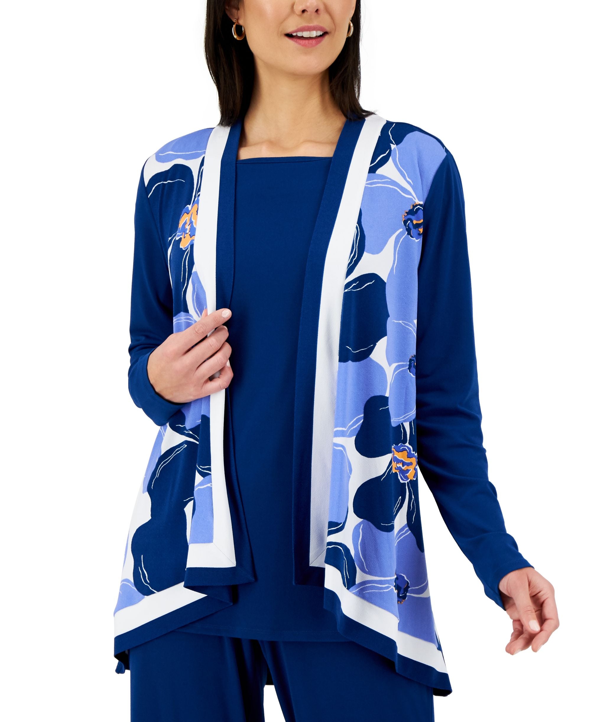 JM Collection Floral Print Cardigan