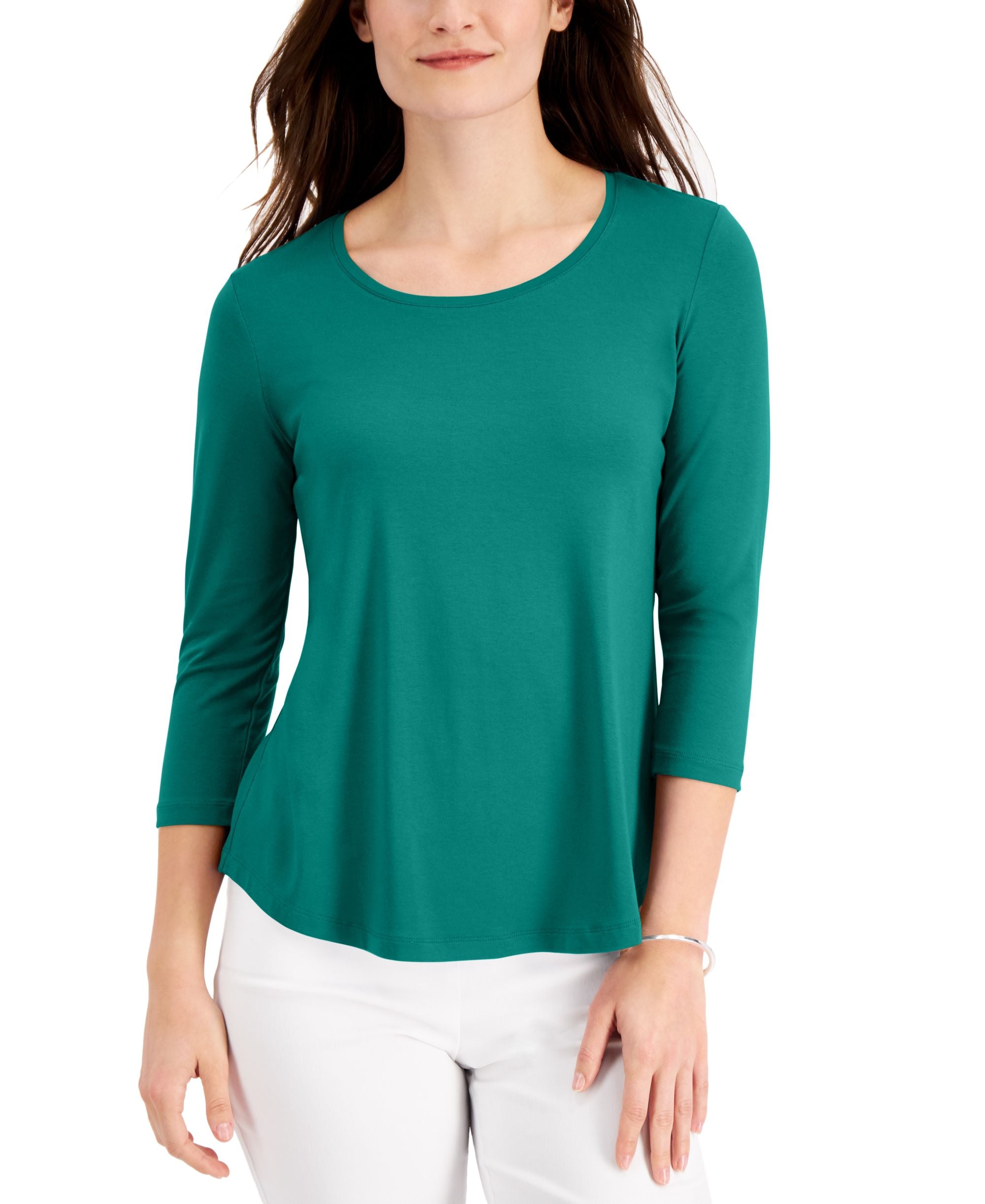 JM Collection 3/4 Sleeve Swing Top