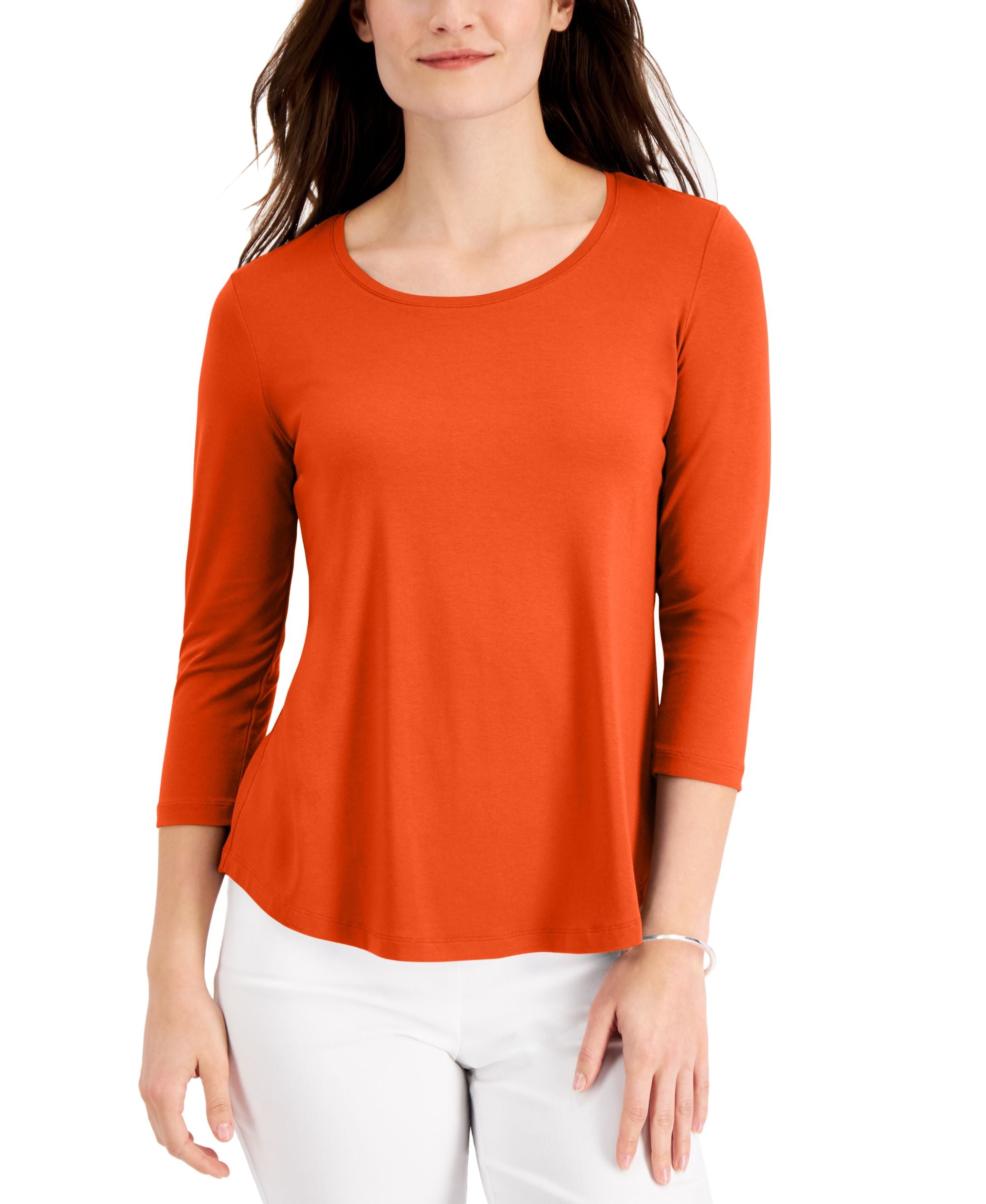 JM Collection 3/4 Sleeve Swing Top