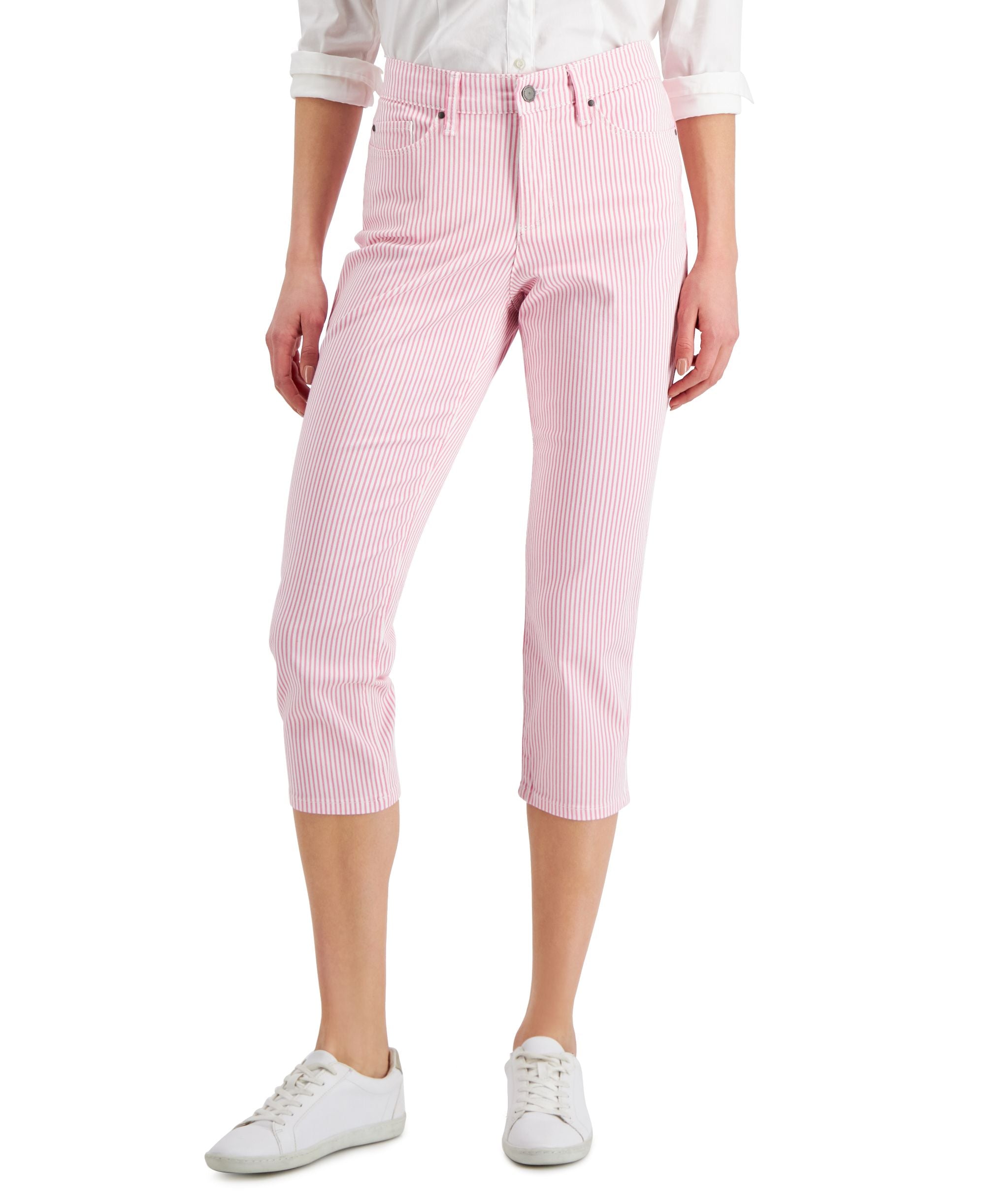 Charter Club Bristol Striped Skinny Capri Jeans