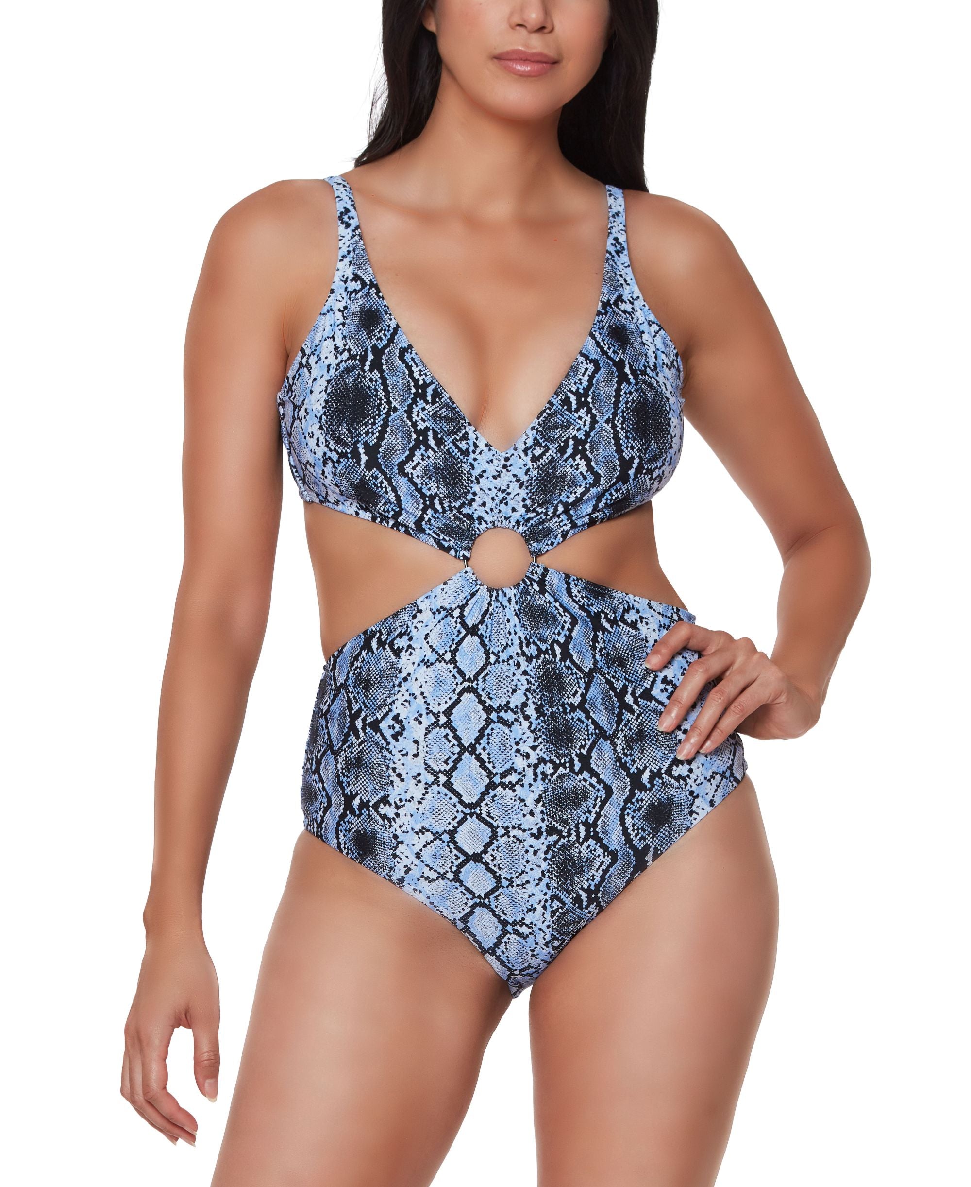 Printed Ring Monokini One-Piece Swimsuit