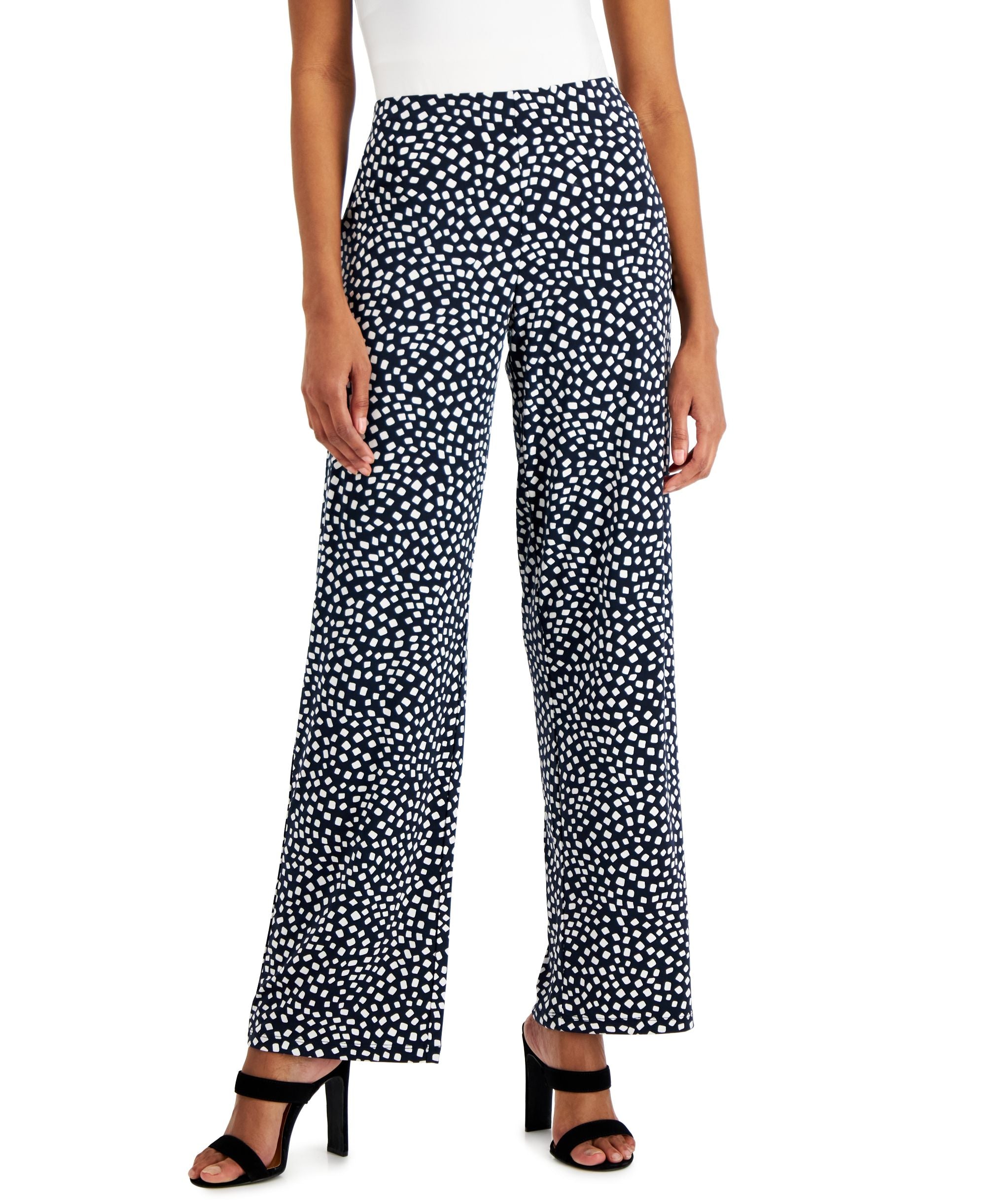 Alfani Printed Wide Leg Pants