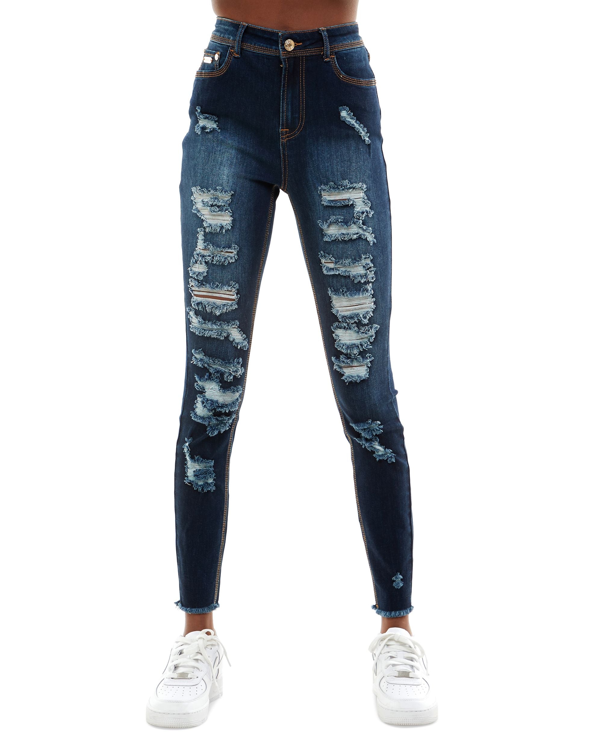 Baby Phat Destructed Frayed-Hem Denim Jeans